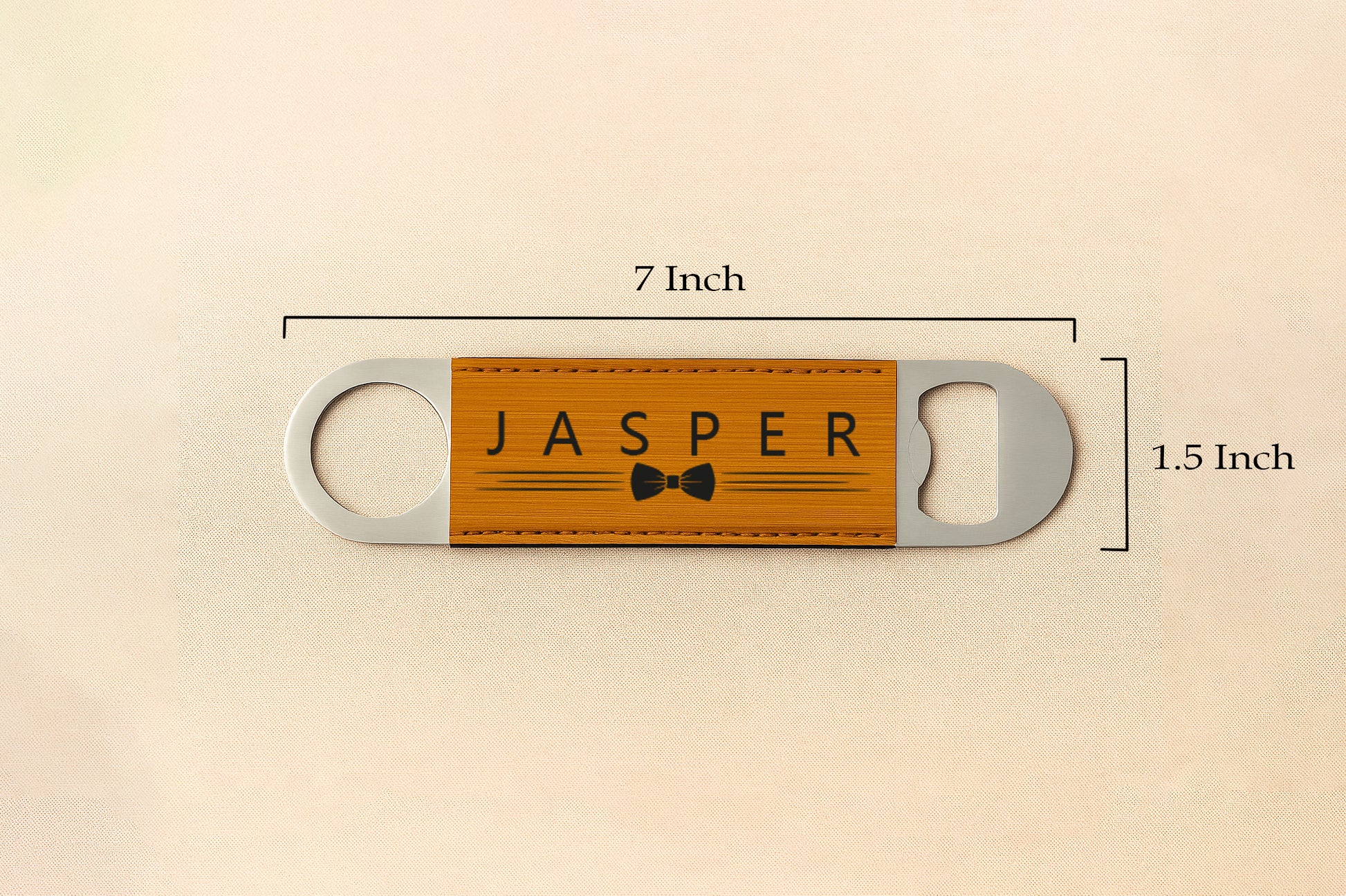 Personalized Leather Beer Opener, Hunter's Custom Bartender Gift, Engraved Name