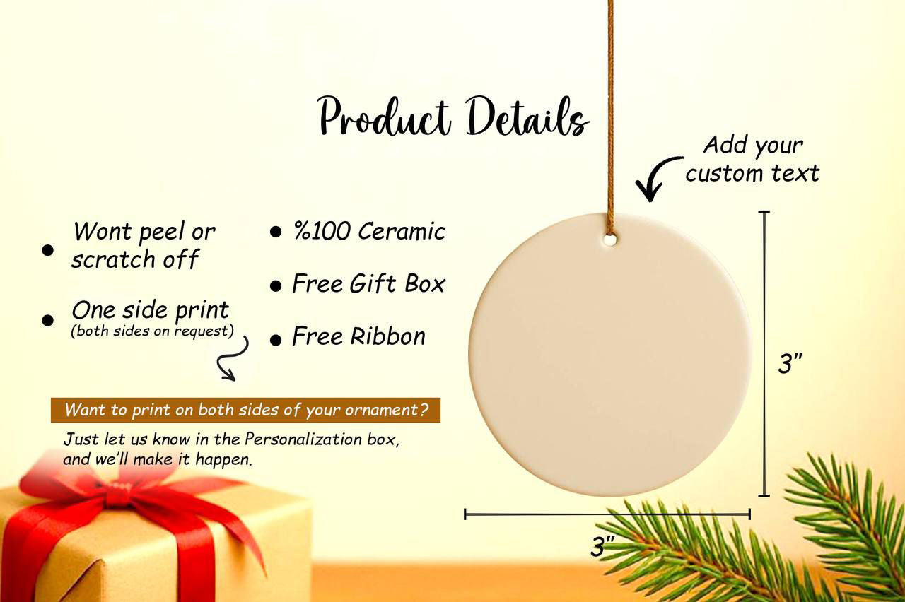 Adorable Custom Baby's 1st Christmas Ceramic Ornament, Animal Theme Decoration
