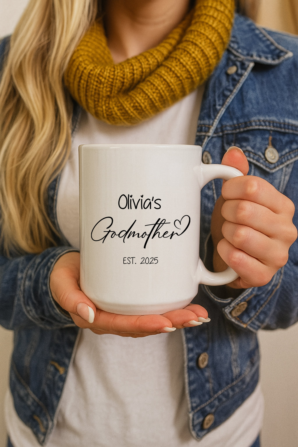 Est. 2025 Godparent Proposal Mug, Personalized Godmother Ceramic Cup Appreciation