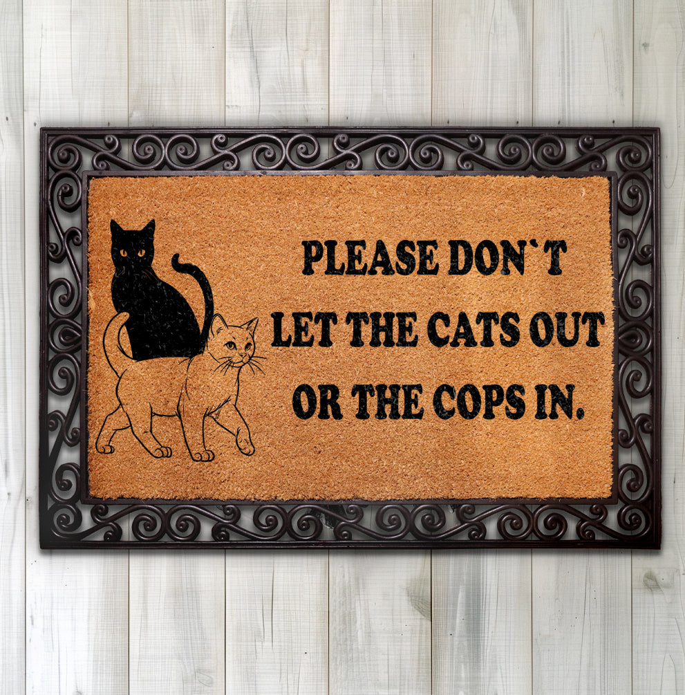 Cat Lover Welcome Mat, Funny Cat Theme Entrance Rug, Pet Gift