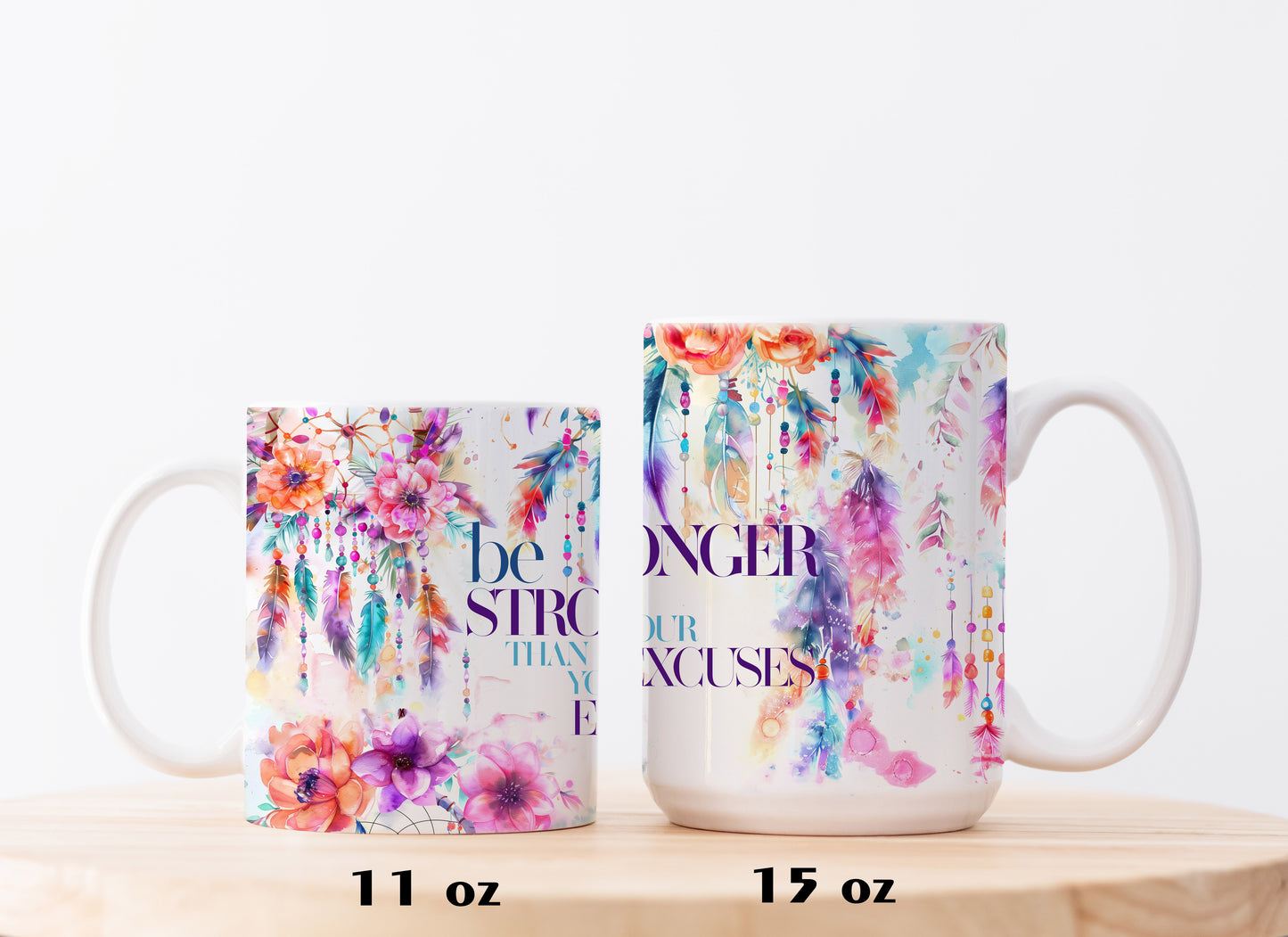 Empower Your Day with Dreamcatcher Design Inspo Mug, Boho Style