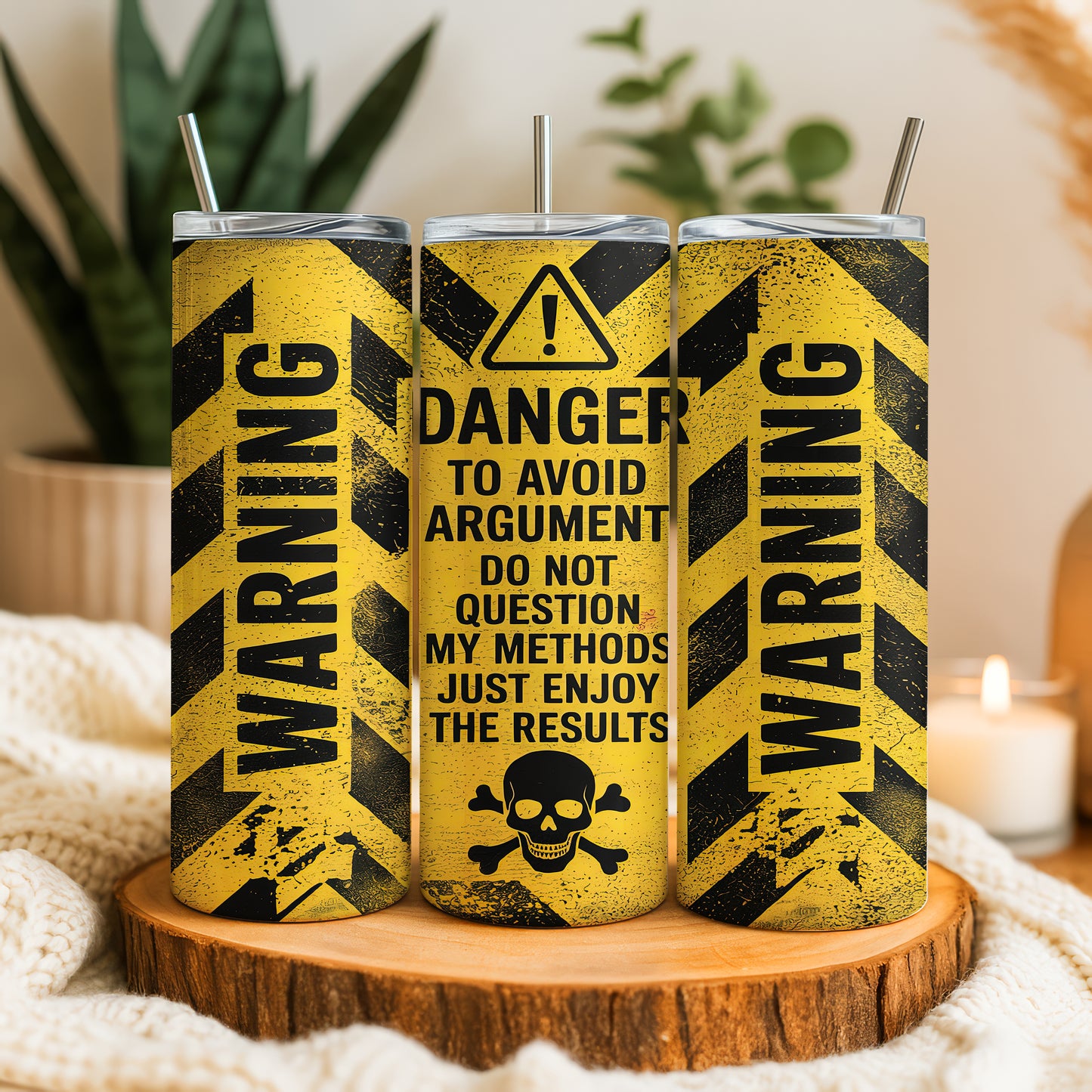 Funny Warning Sign Design Tumbler: Enjoy Results With Office Humor