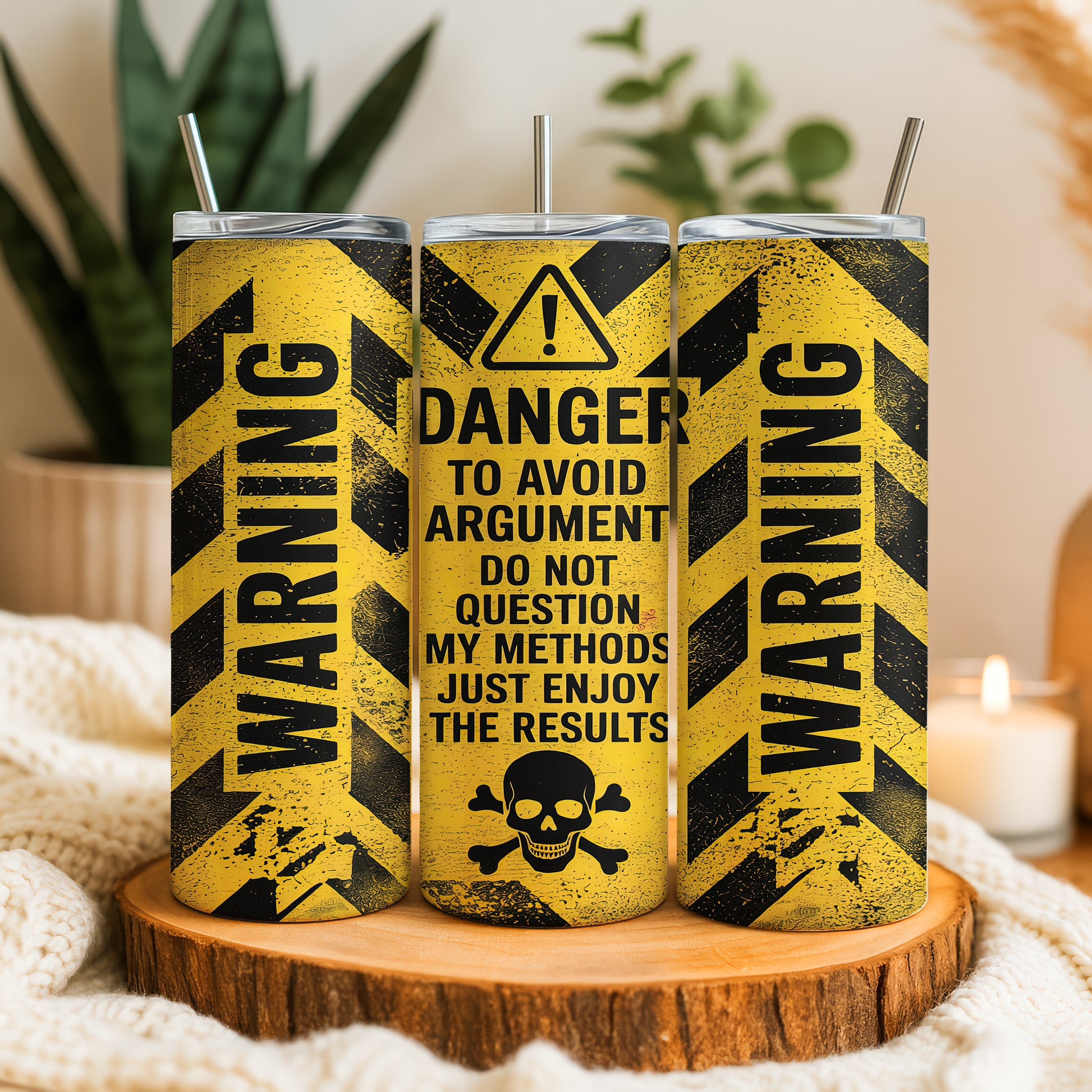 Funny Warning Sign Design Tumbler: Enjoy Results With Office Humor
