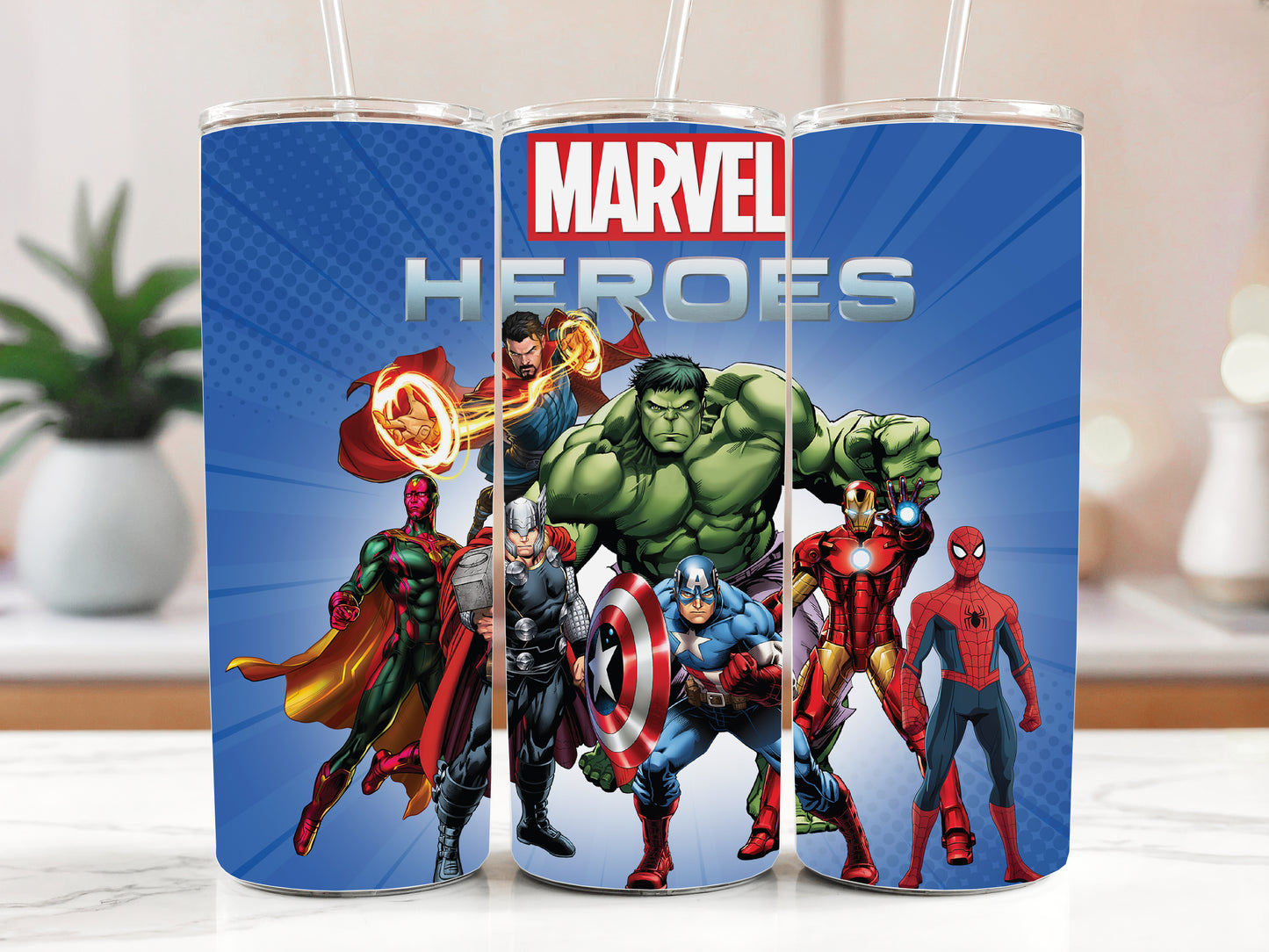 Super Hero Stainless Steel Tumbler, Kids' Water Bottle, Insulated Mug