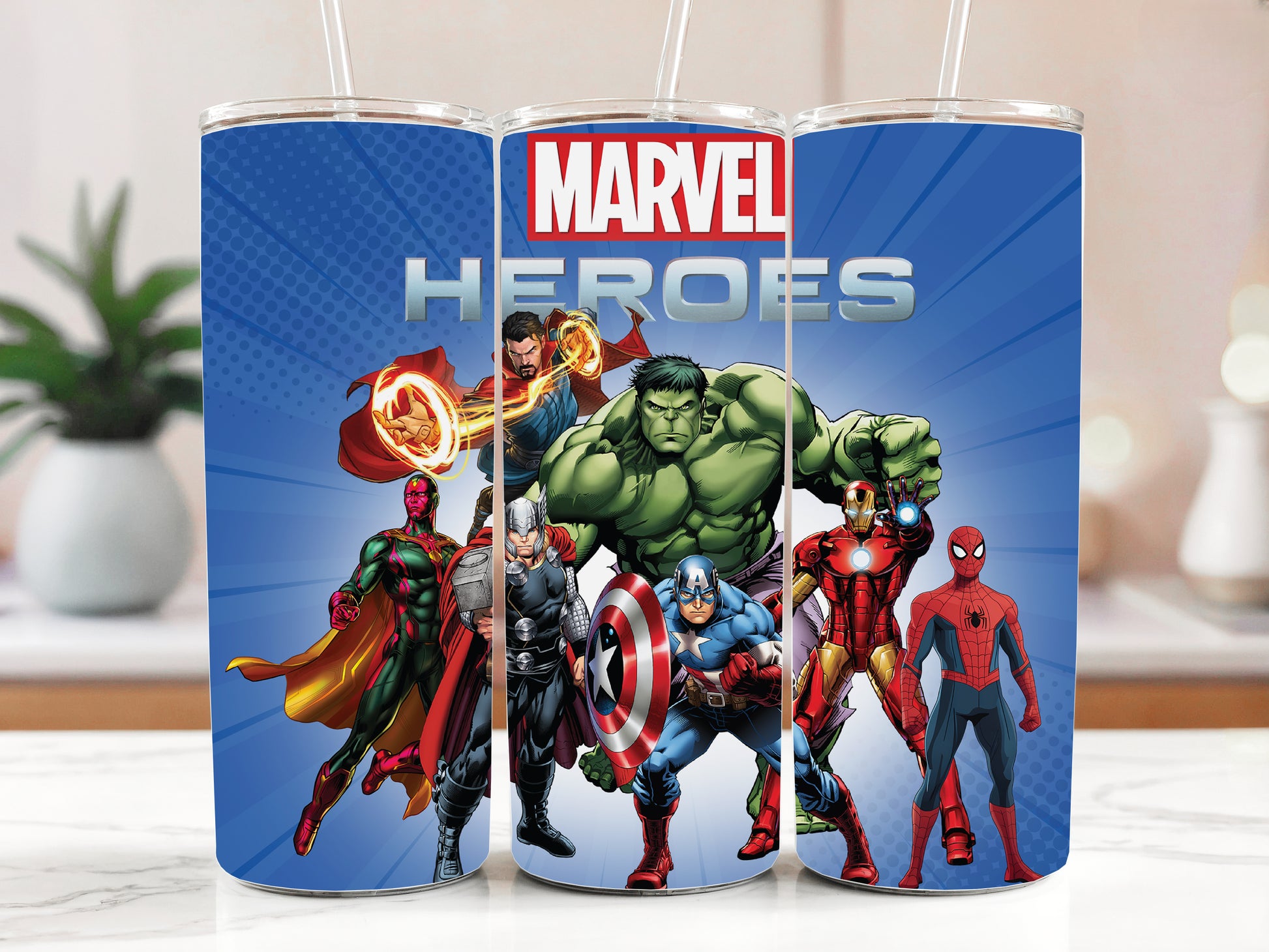 Super Hero Stainless Steel Tumbler, Kids' Water Bottle, Insulated Mug