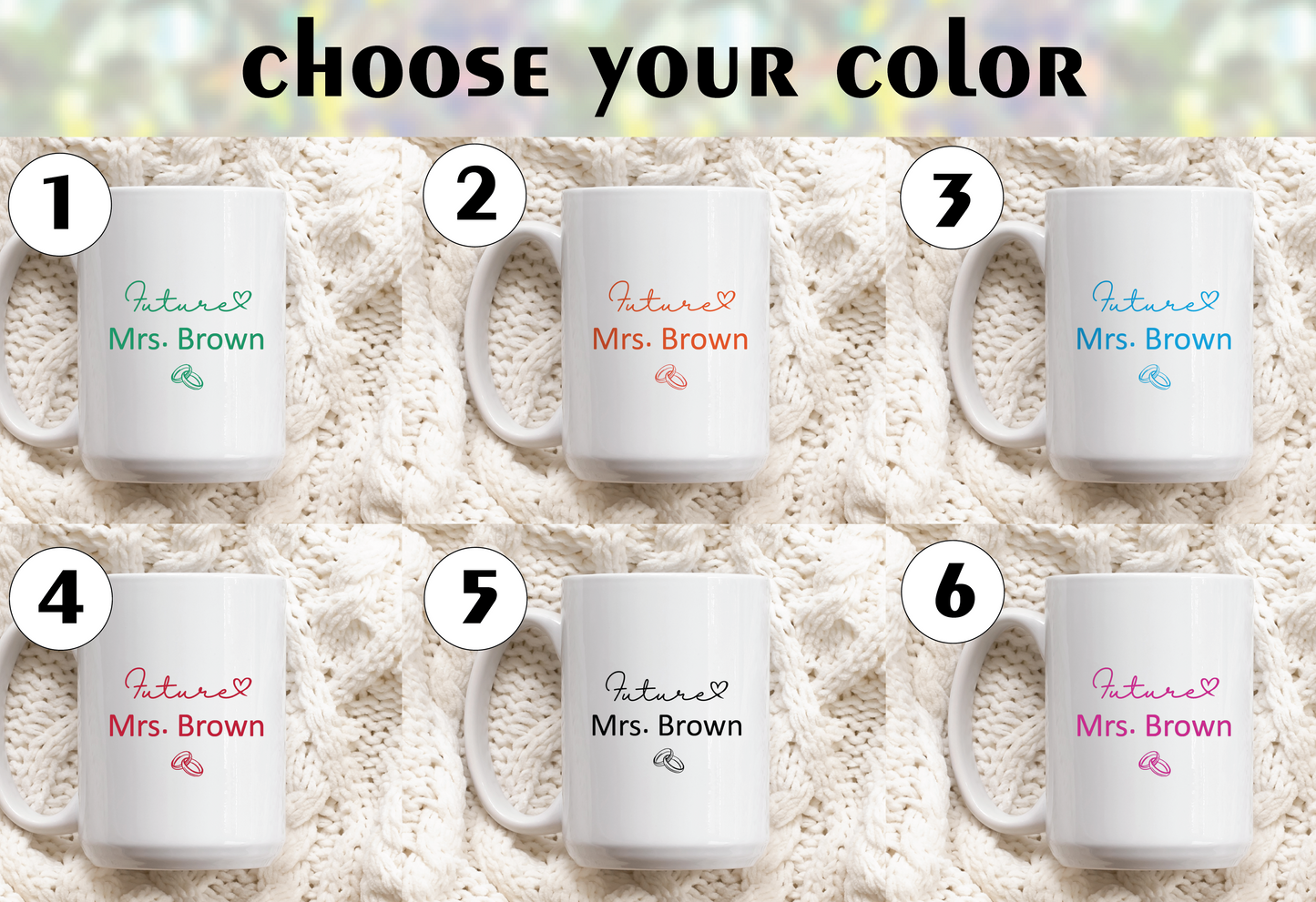 Personalized Fiancée & Future Wife Ceramic Mug Set for Engagement