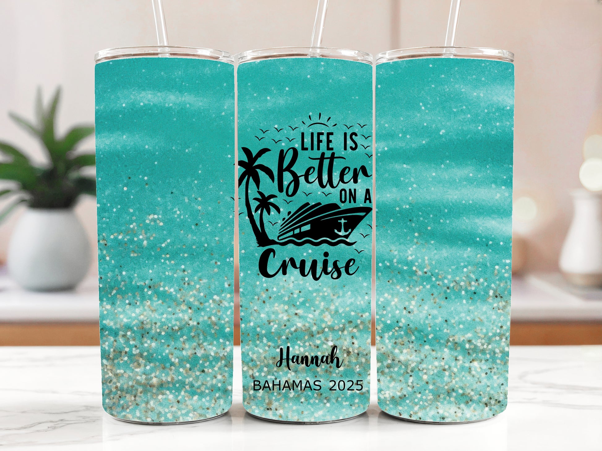 Custom Beach Tumbler Set, Matching Best Friends Stainless Steel Cups