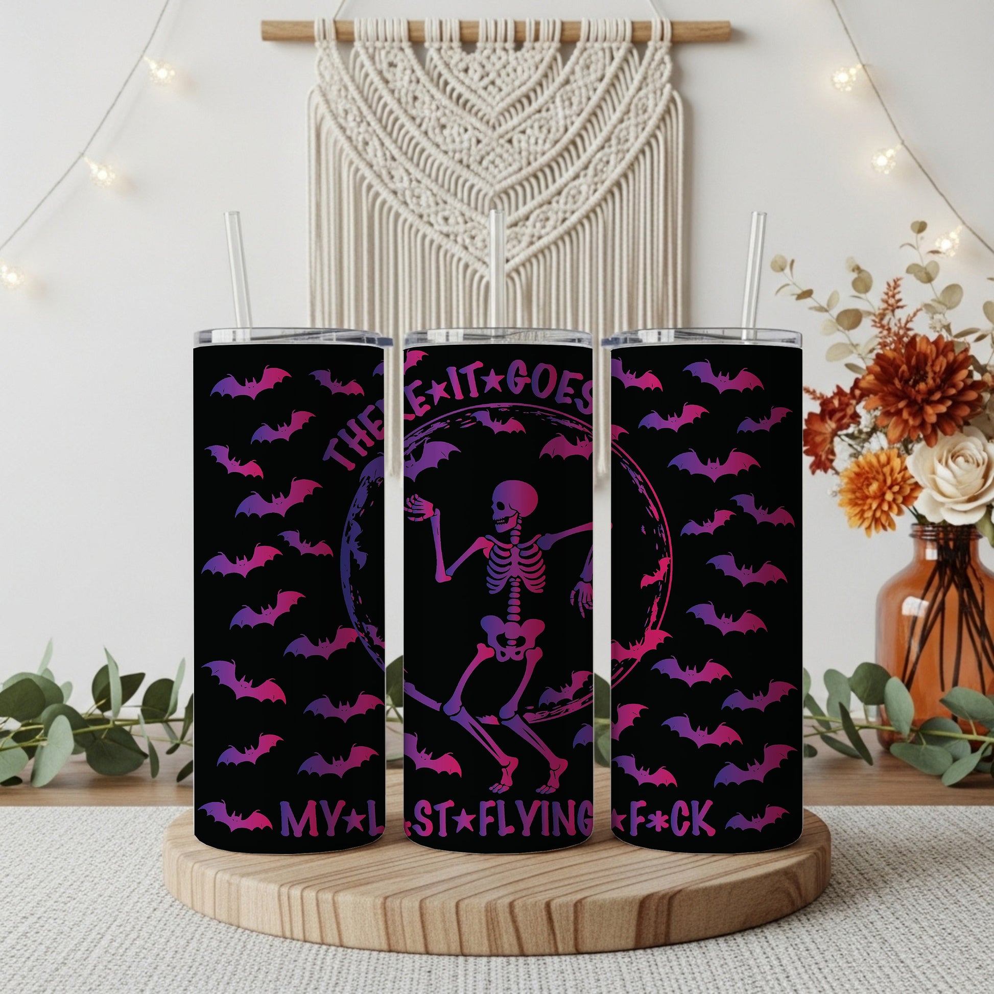 Sarcastic Halloween Cup, Funny Cursing Skeleton Tumbler, Spooky Season Gift