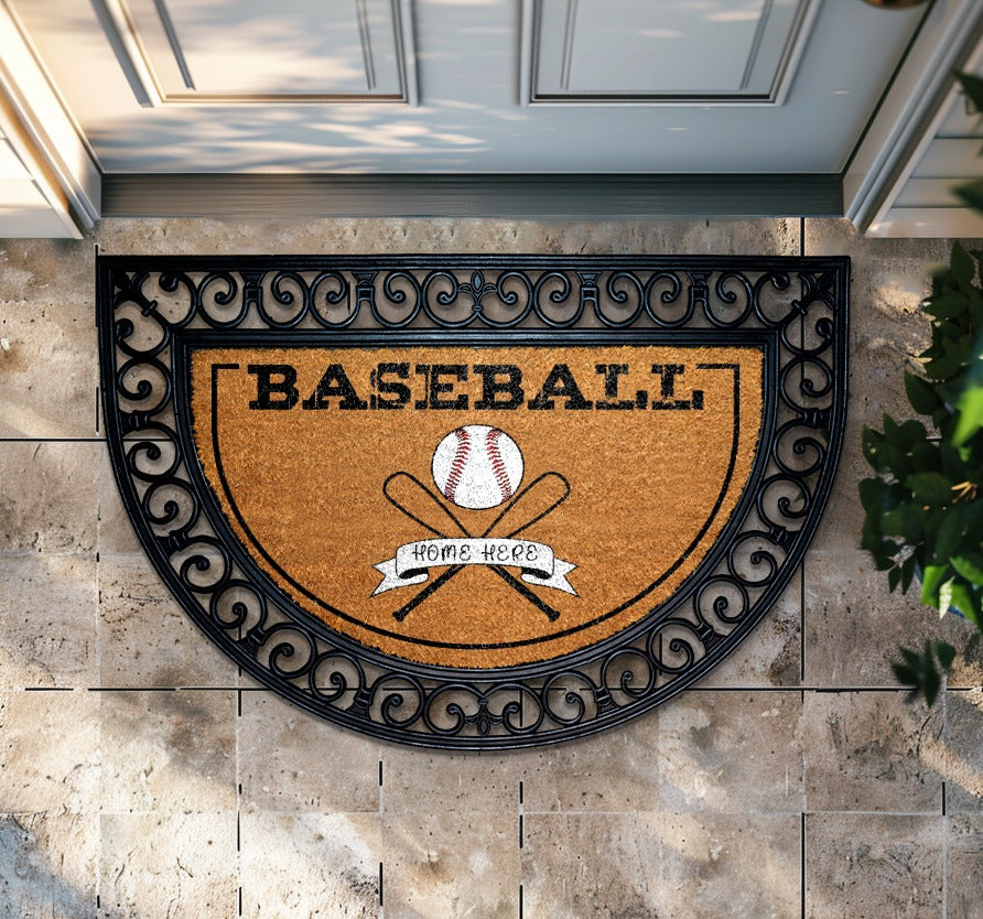 Baseball Home Here Doormat, Perfect Gift for Baseball Fans!