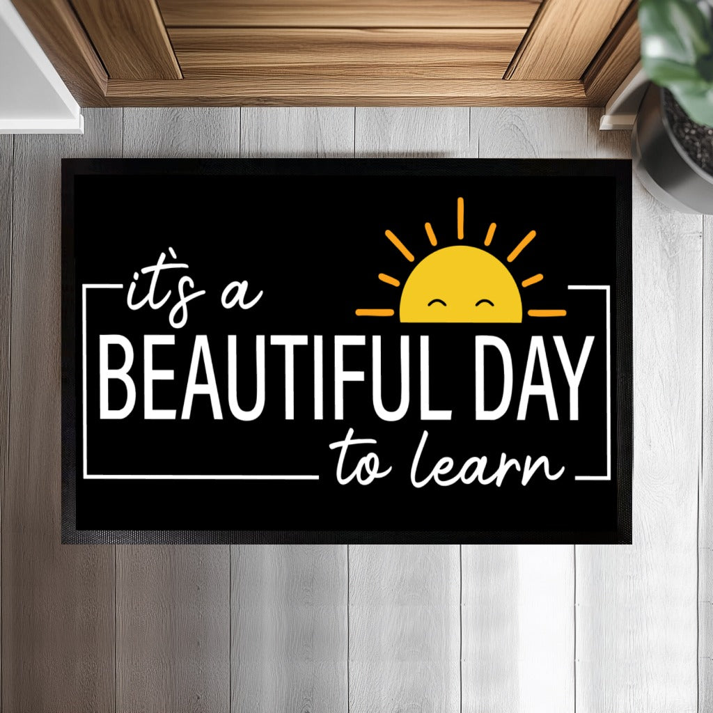 Cheery Classroom Welcome Mat: Happy Sun Design for Back-to-School!