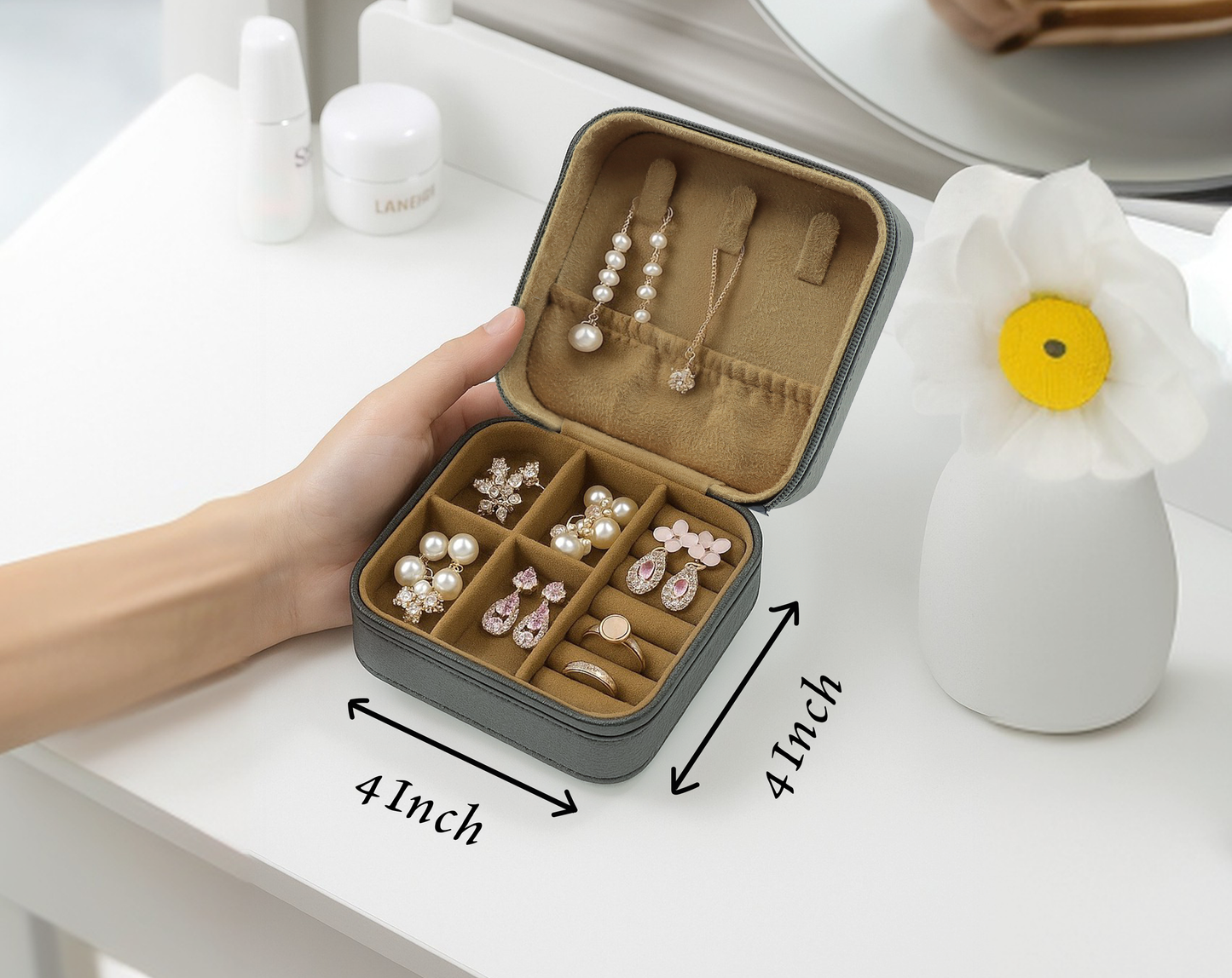 Personalized Zodiac Jewelry Box, Engraved Travel Organizer for Women