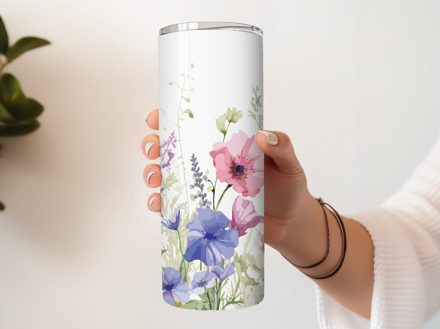 Vibrant Wildflower Tumbler, Meadow Floral Travel Mug, Nature Lover Gift