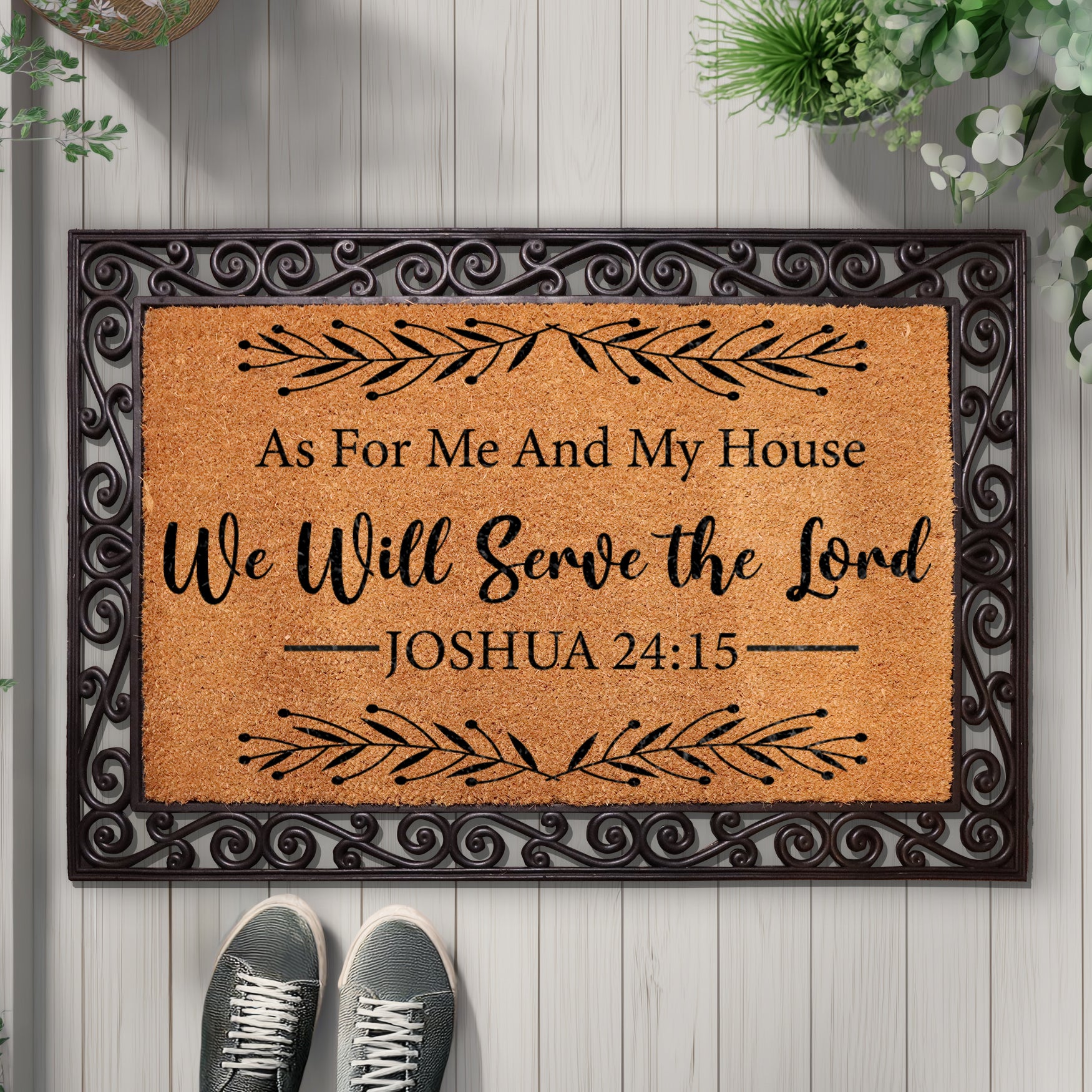 Religious Door Mat, Inspirational Entryway Rug, God Bless Home