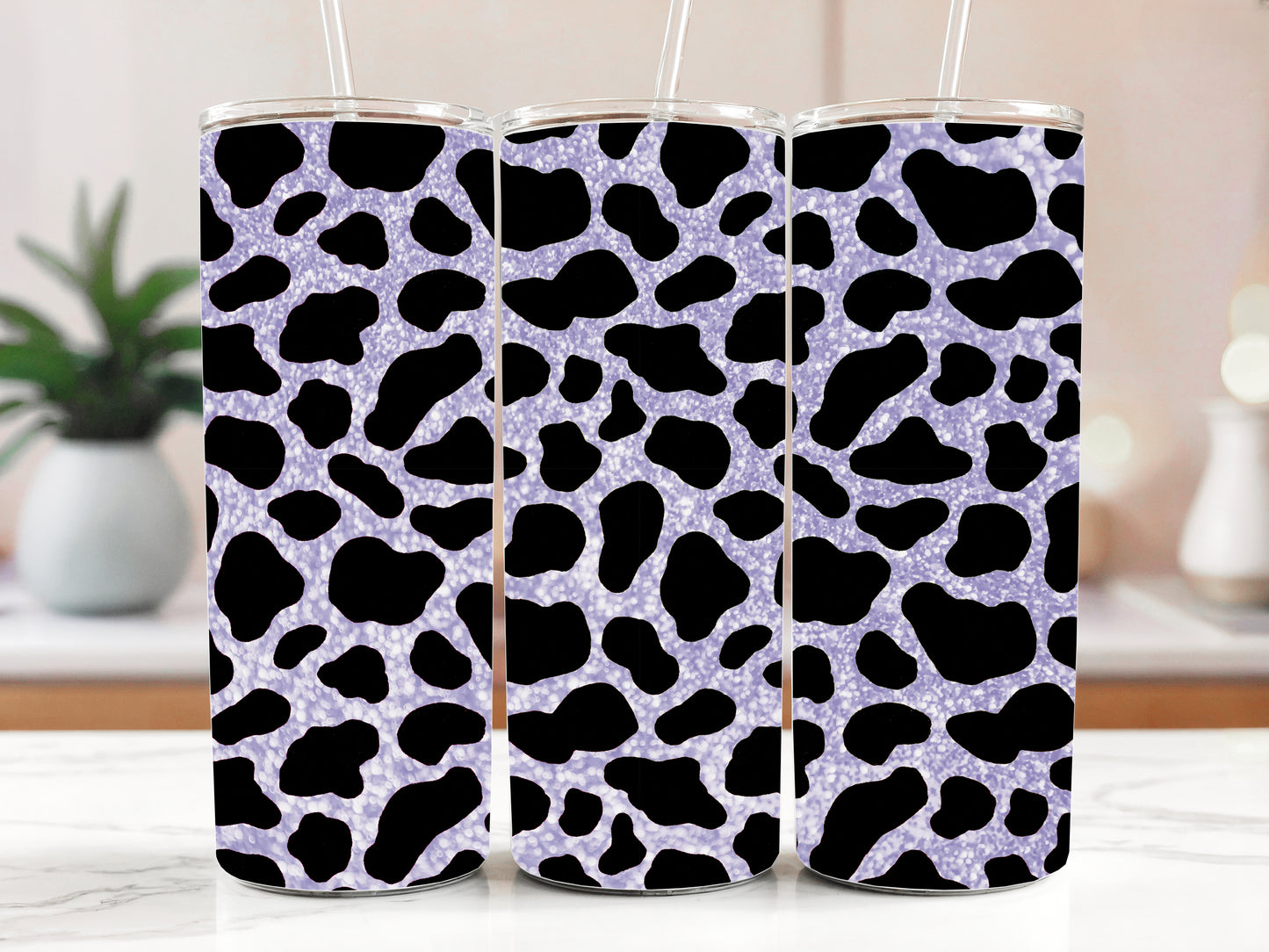 Custom Leopard Print Tumbler, Glitter Insulated Stainless Steel Cup