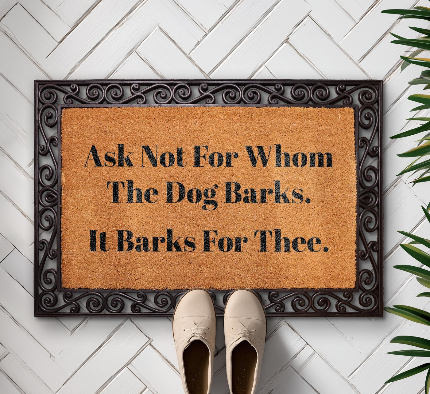 Humorous Dog Lover Welcome Mat, Funny Front Porch Rug Gift