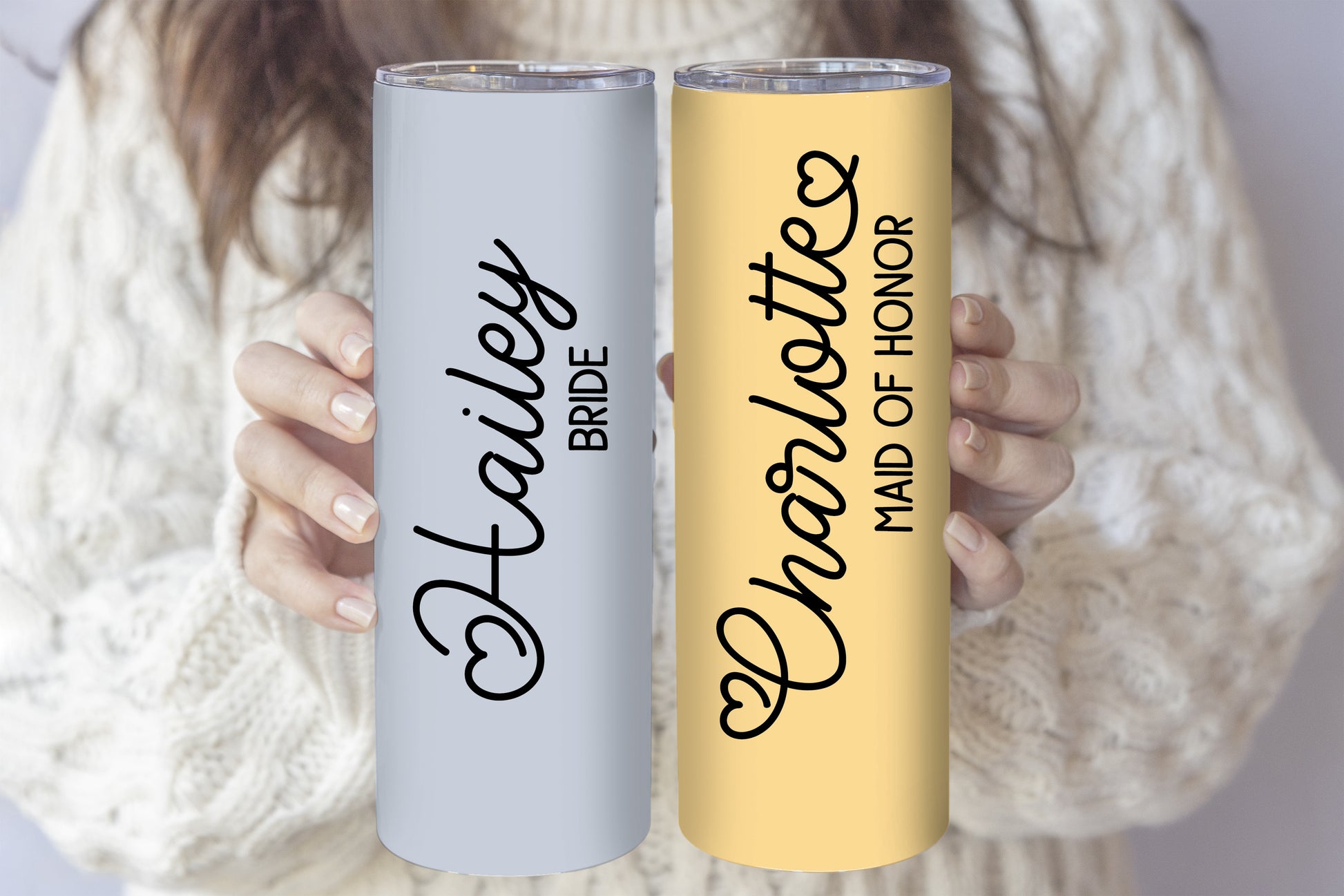 Personalized Bridal Tumbler, Matching Steel Bottle, Wedding Gift, Insulated Tumbler