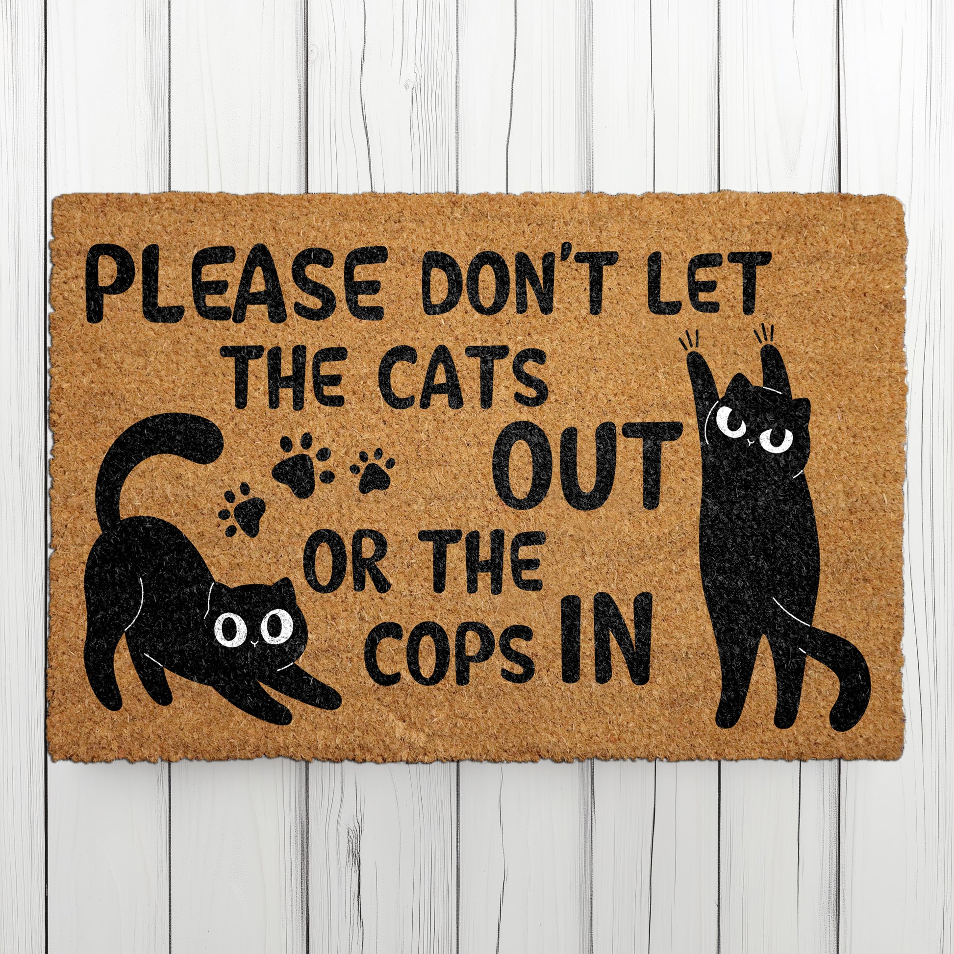 Cute Cat Welcome Mat: Keep Cats In, Cops Out! 🐱🚫