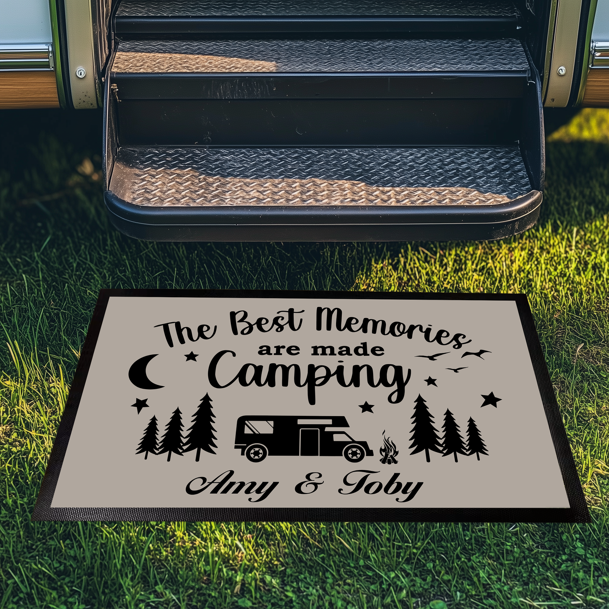 Custom RV Welcome Mat, Personalized Camping Doormat for Camper Home