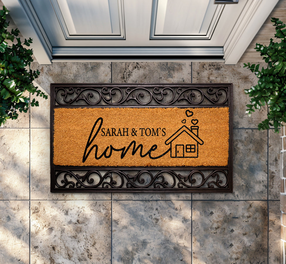 Custom Welcome Mat: Personalized with Name, Ideal Housewarming Gift
