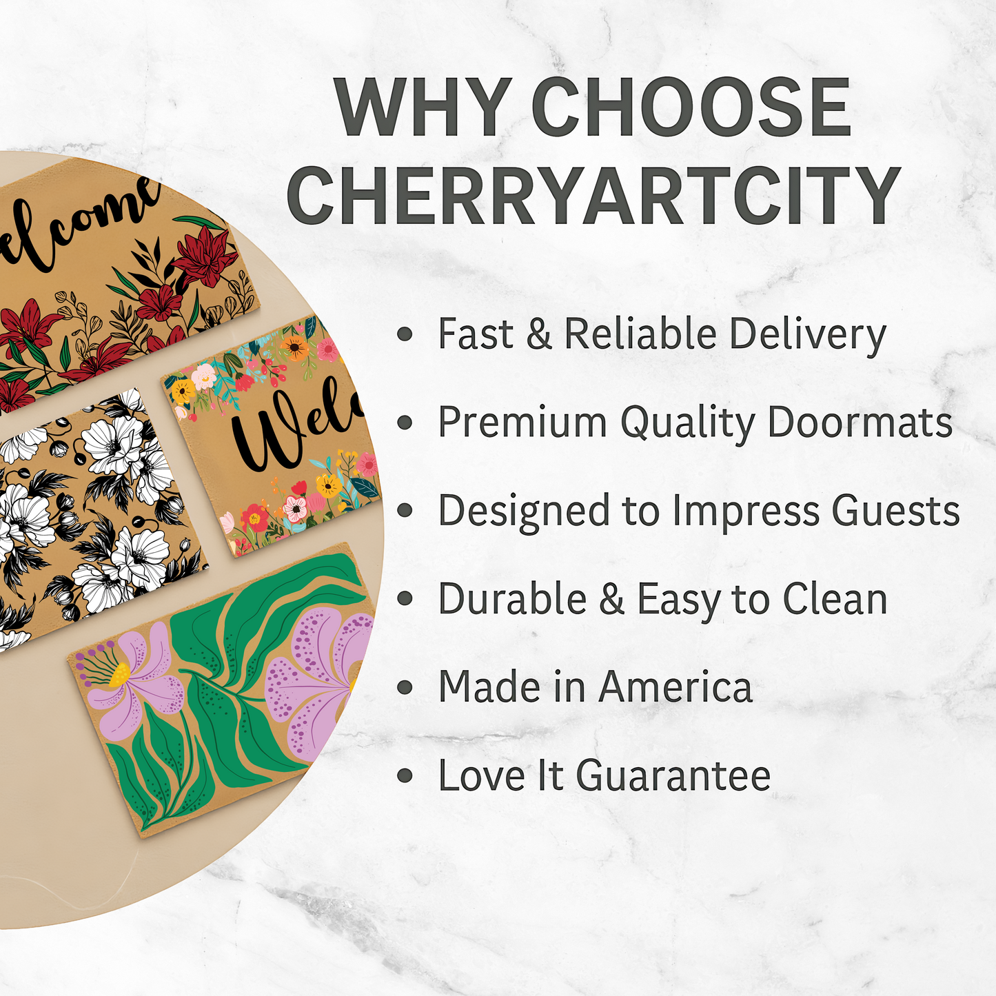 Custom Family Name Berry Wreath Doormat, Welcome To Home Coirmat