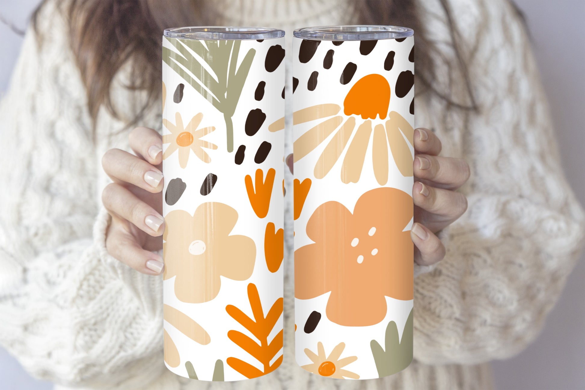 Vibrant Nature-Inspired Tumblers: Floral, Paw Prints, Summer Vibe Stainless Steel