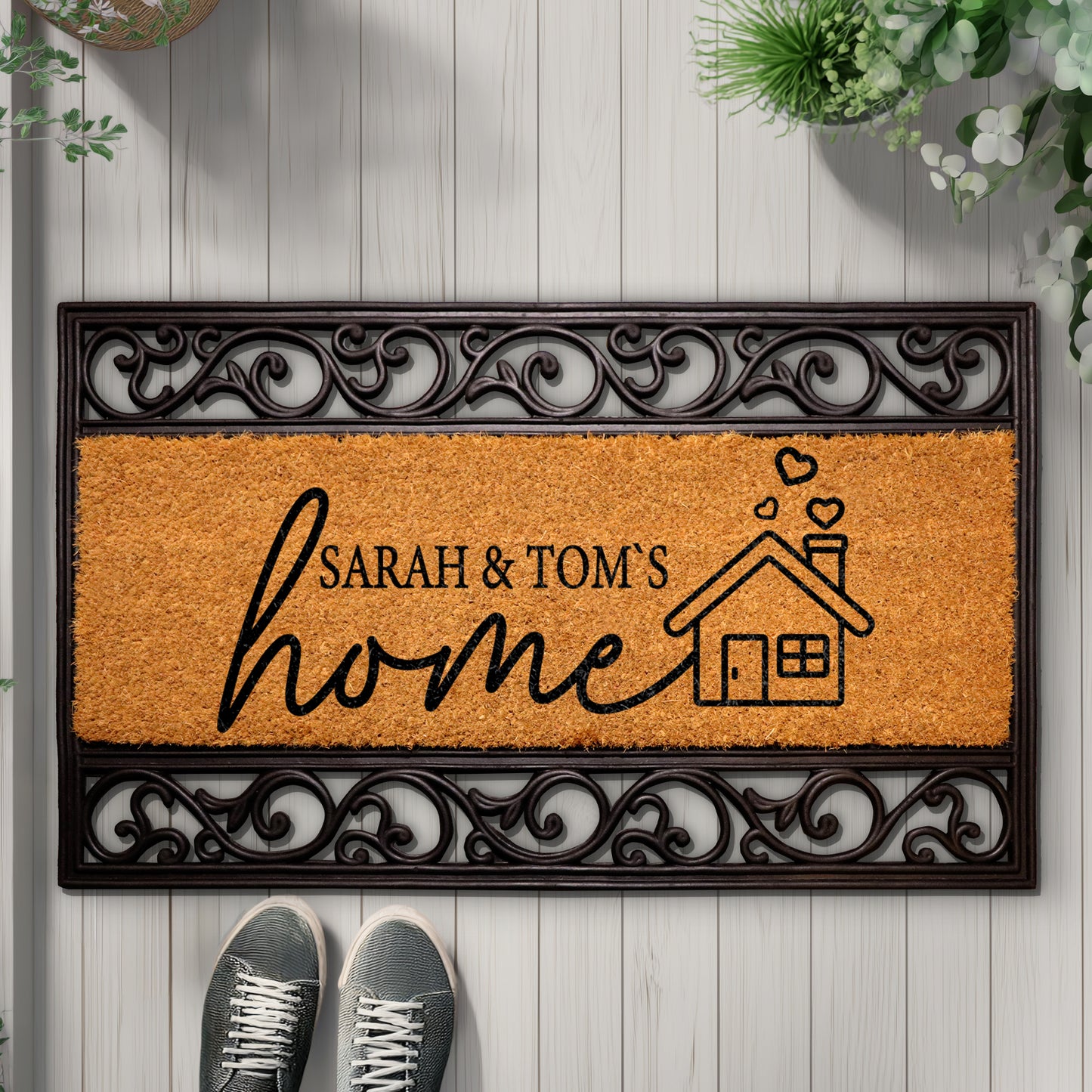 Custom Welcome Mat: Personalized with Name, Ideal Housewarming Gift