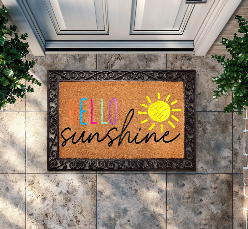 Cheerful Summer Coco Doormat, Brighten Your Entryway with Sunshine