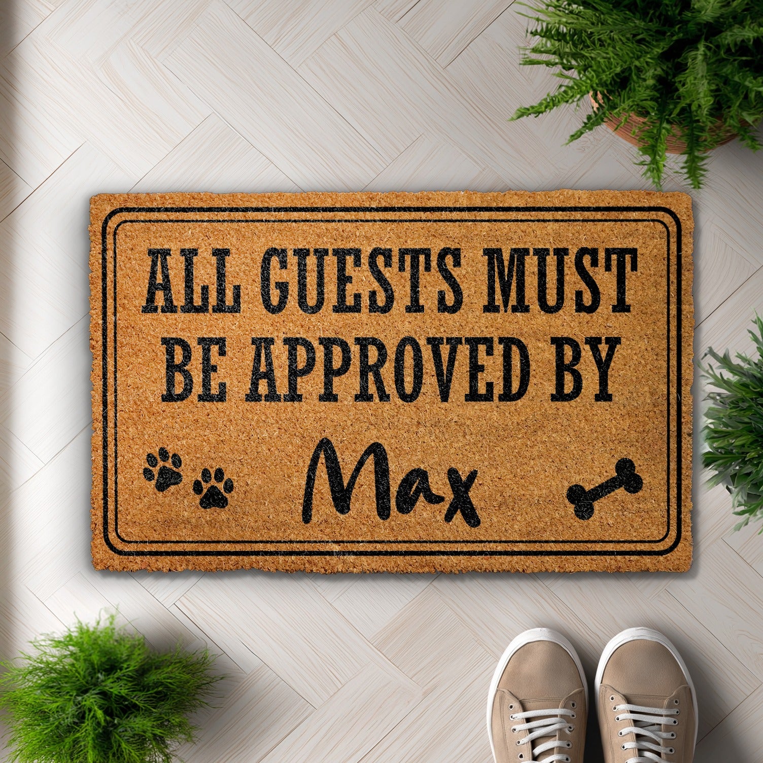 Custom Dog Name Doormat, Funny Dog Lover Housewarming Gift