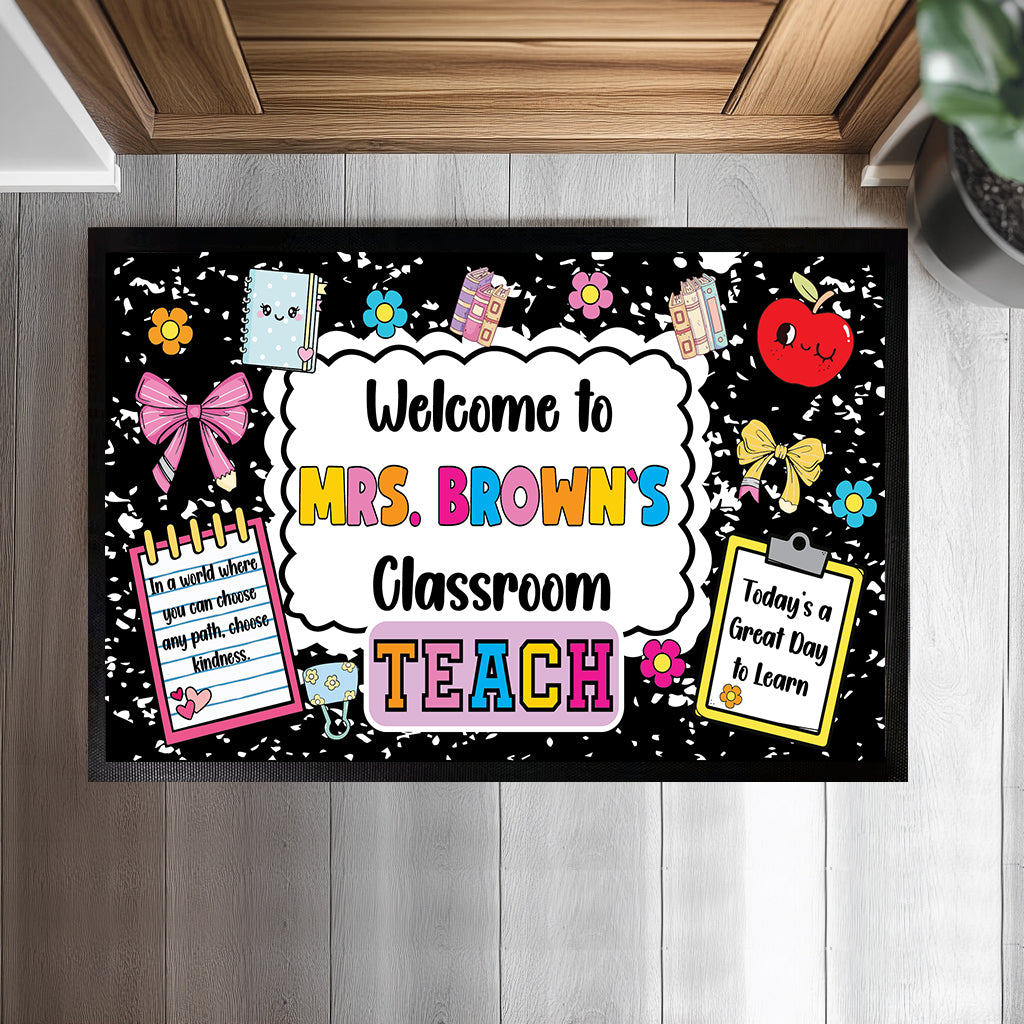 Personalized Teacher Name Doormat, Welcome To Classroom, Back to School