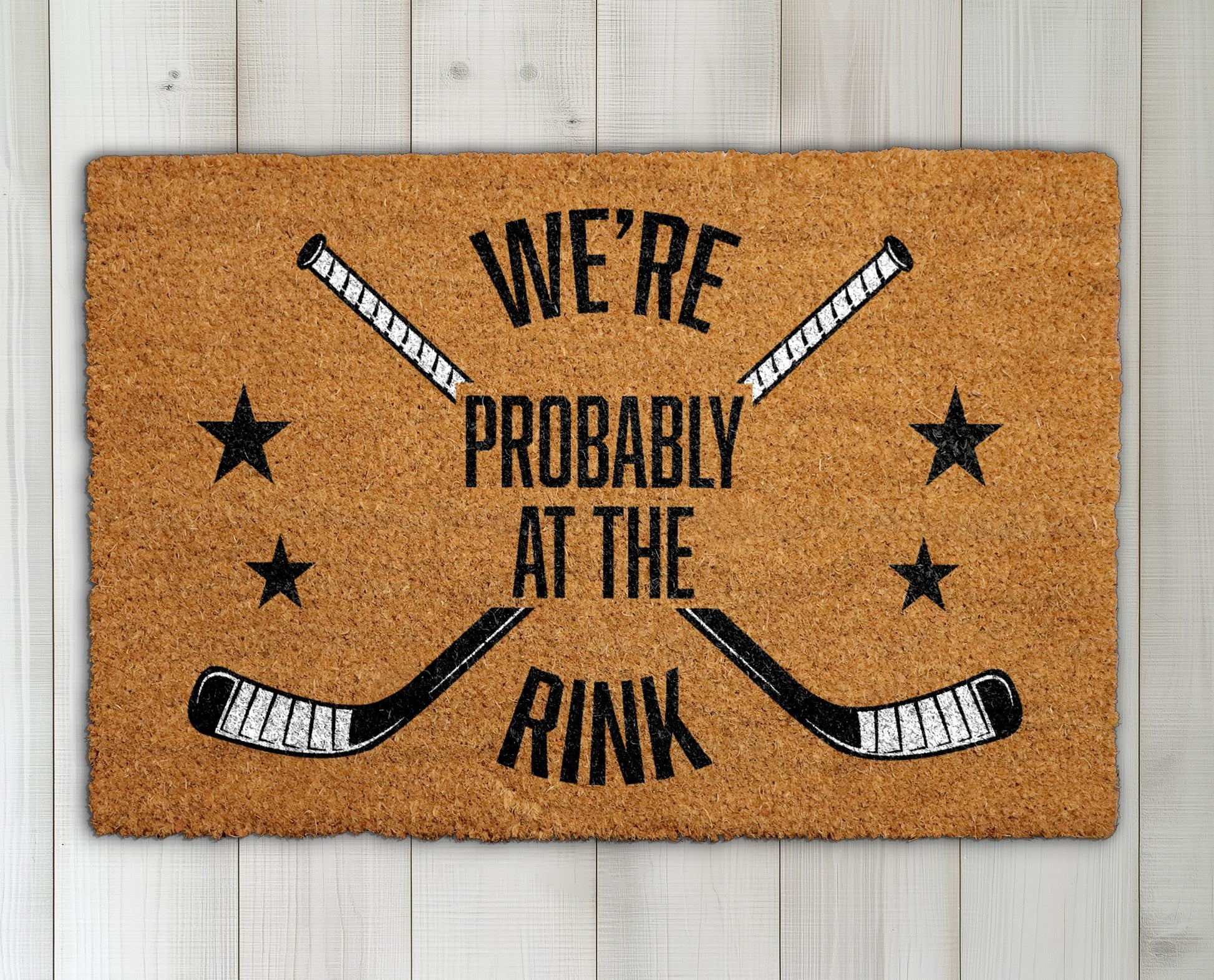 Welcome Hockey Fans, Probably At The Rink, Funny Doormat