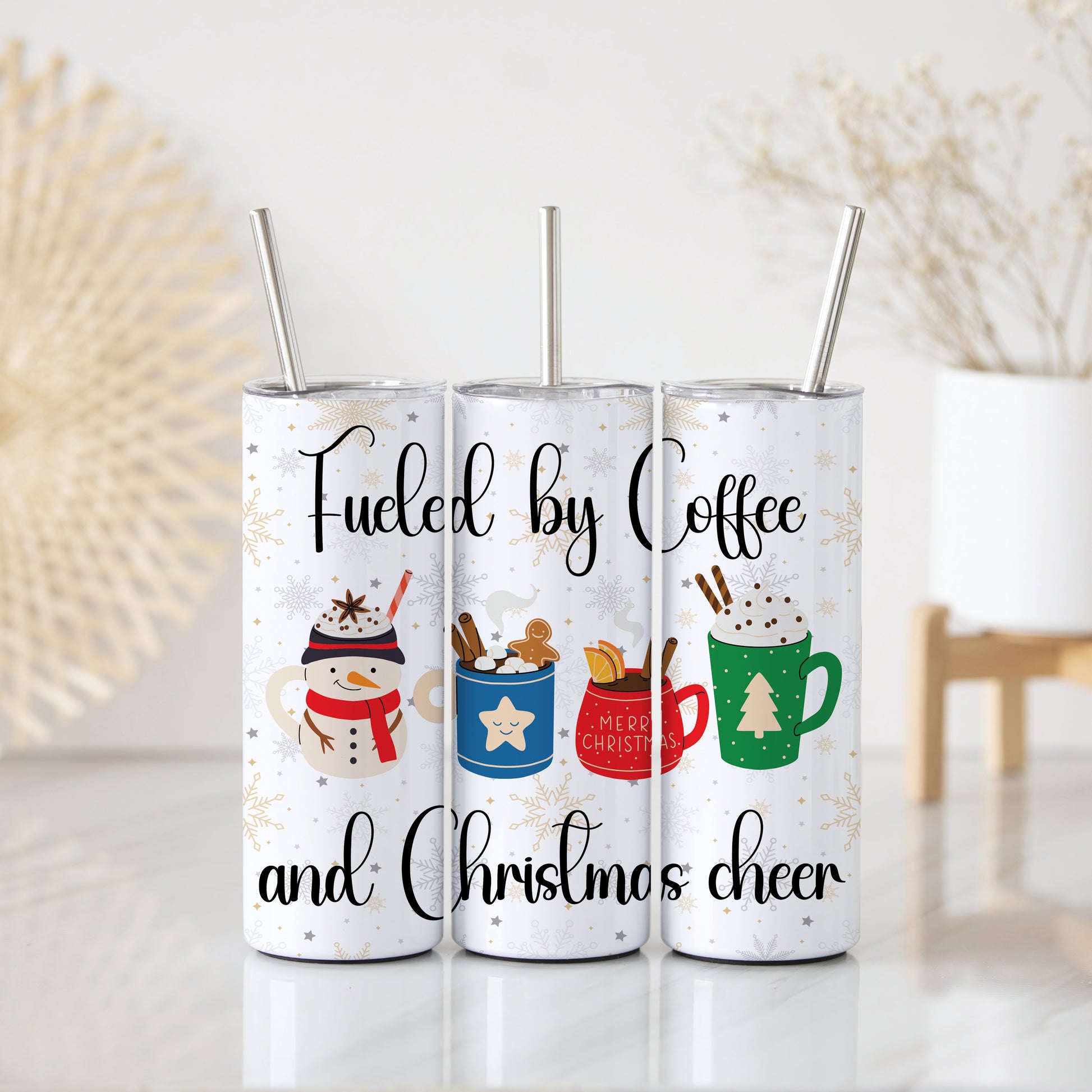 Stay Merry with Coffee & Cheer Tumbler, Winter Drinkware, Funny Gift