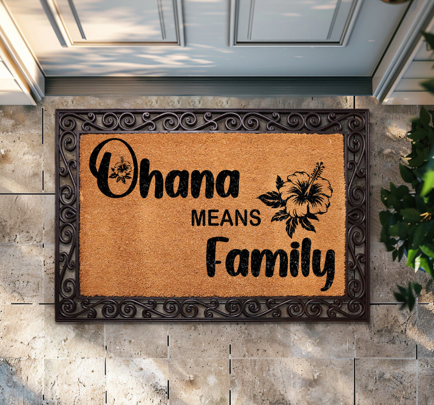 Lilo And Stitch Welcome Mat, Tropical Family Doormat For You