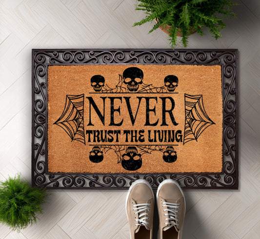 Elevate Your Entryway with Skull & Web Doormat, Perfect New Home Gift!