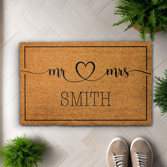 Personalized Mr And Mrs Doormat: The Perfect Newlywed Gift!