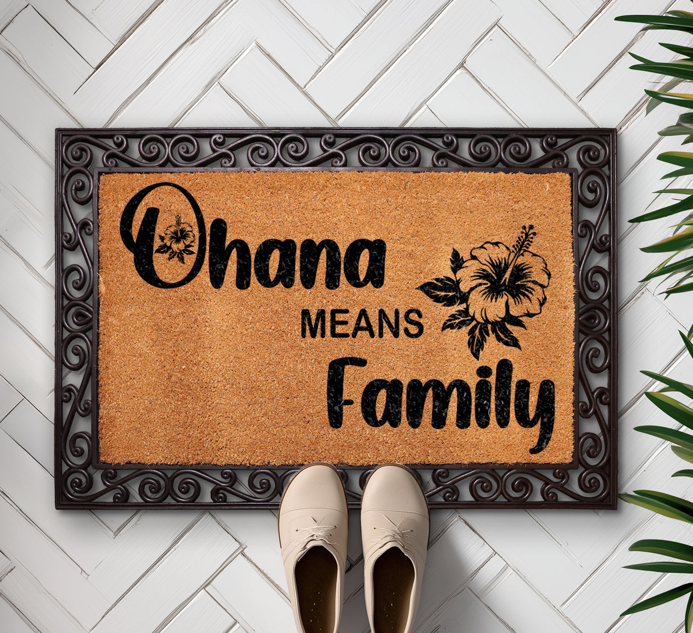 Lilo And Stitch Welcome Mat, Tropical Family Doormat For You