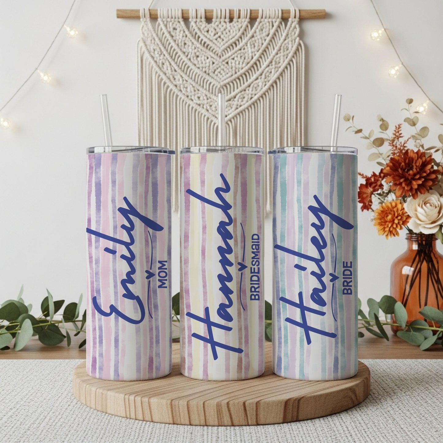 Bride's Personalized Bachelorette Tumbler, Matching Insulated Cups, Wedding Gift