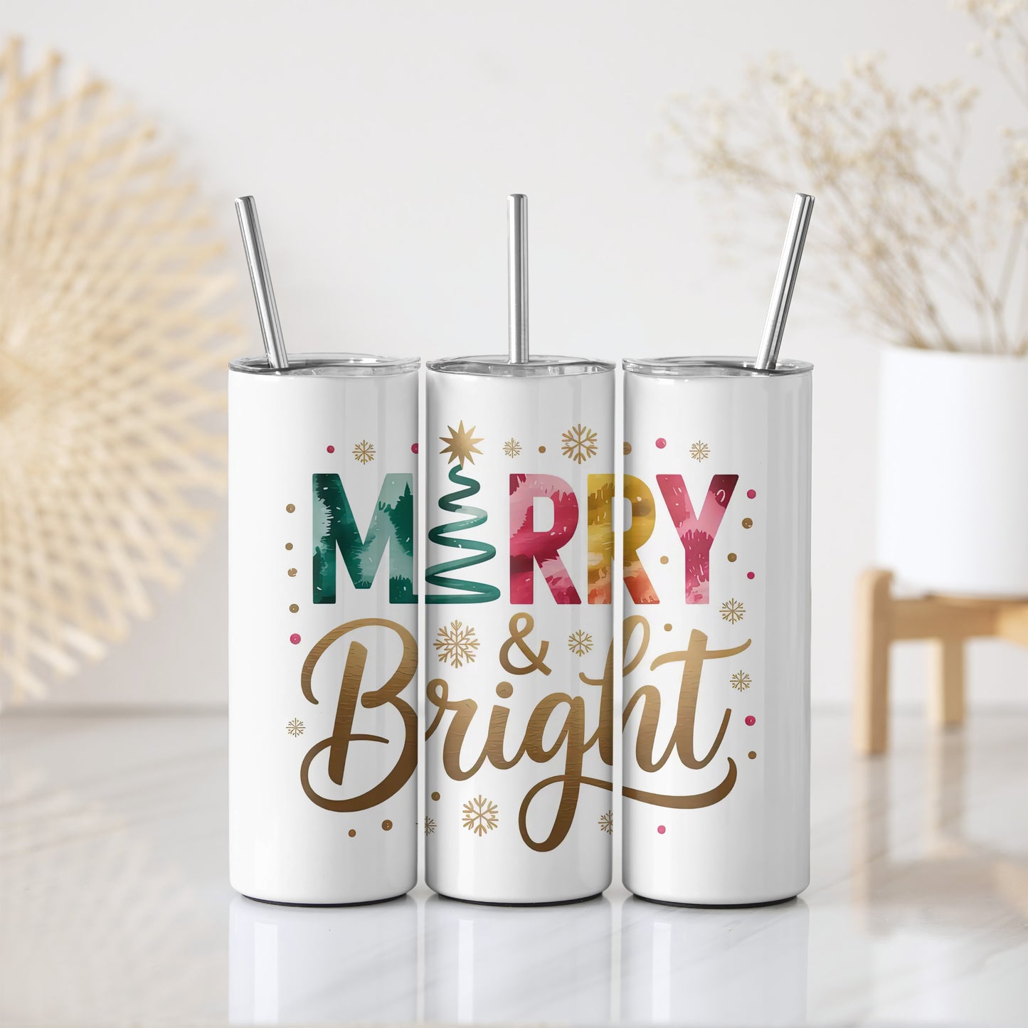 Vibrant & Festive Stainless Steel Holiday Tumbler, Funny Christmas Cup