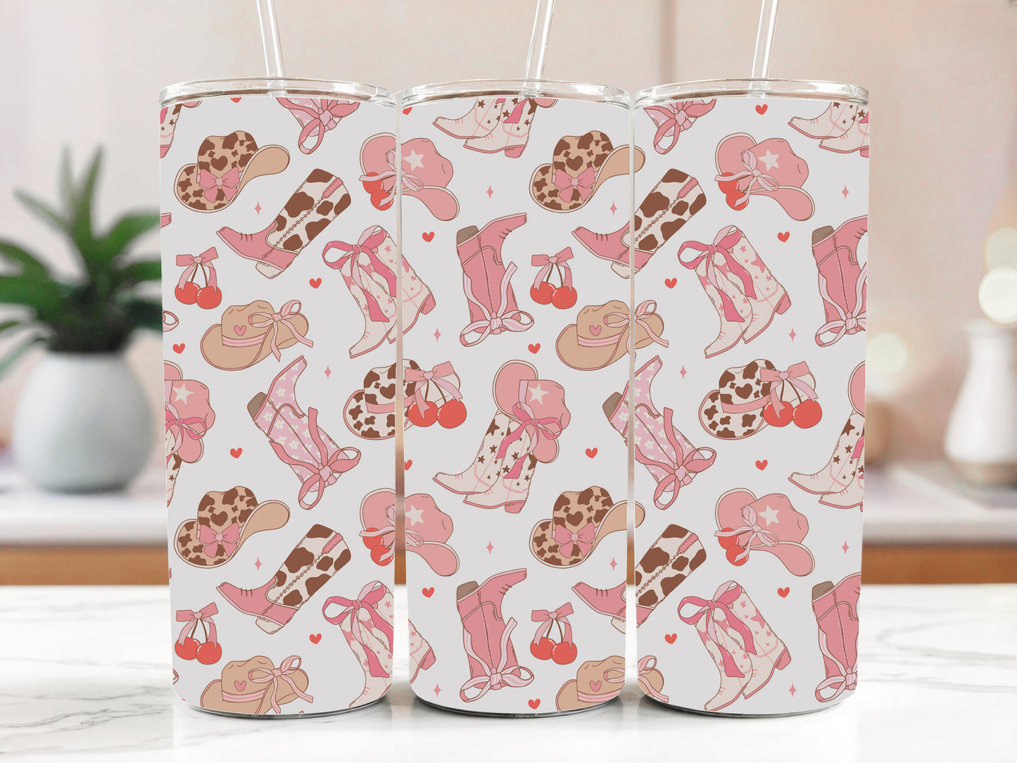 Country Girl Stainless Steel Travel Mug, Western Hat & Boot Design