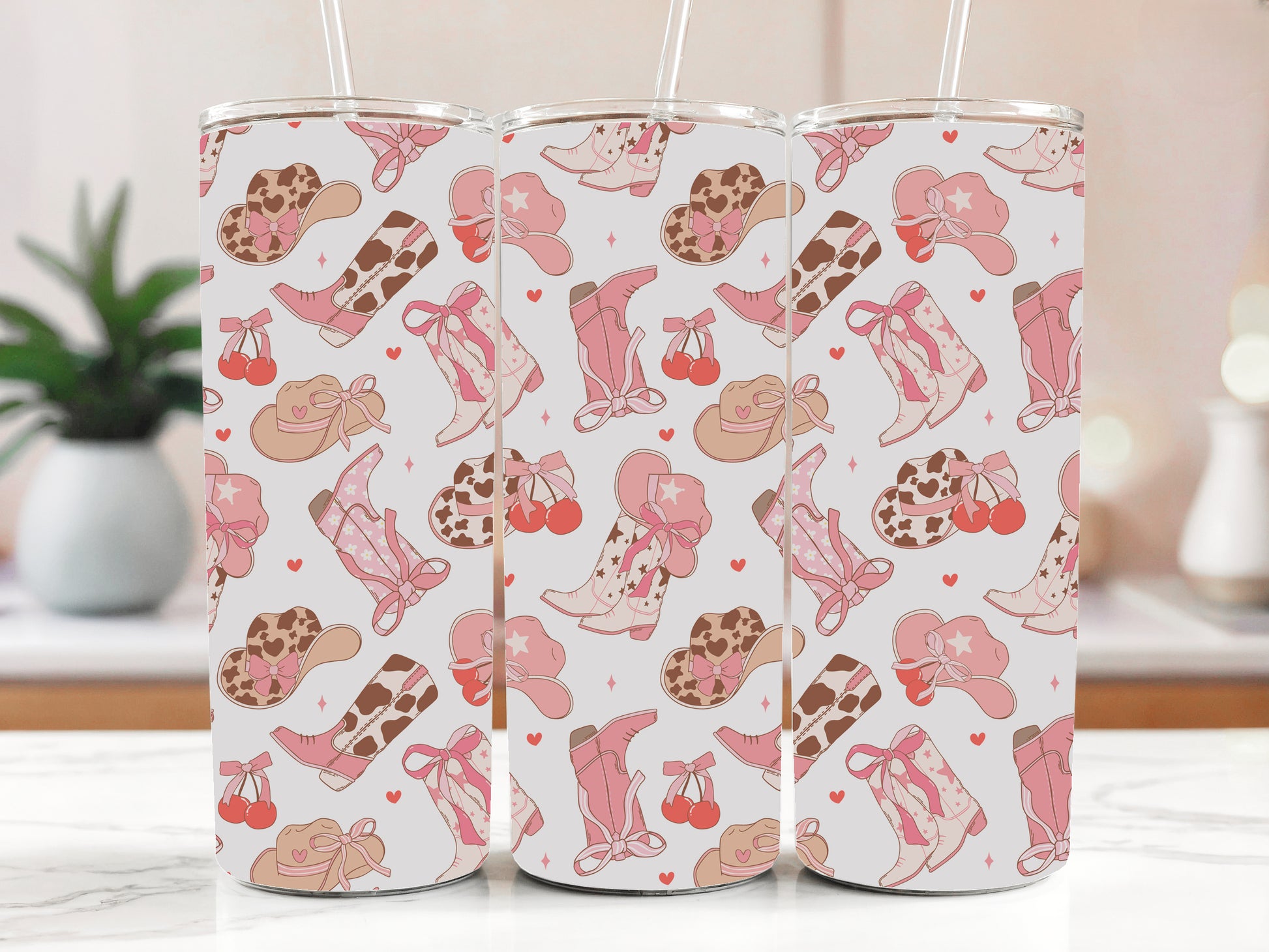Country Girl Stainless Steel Travel Mug, Western Hat & Boot Design