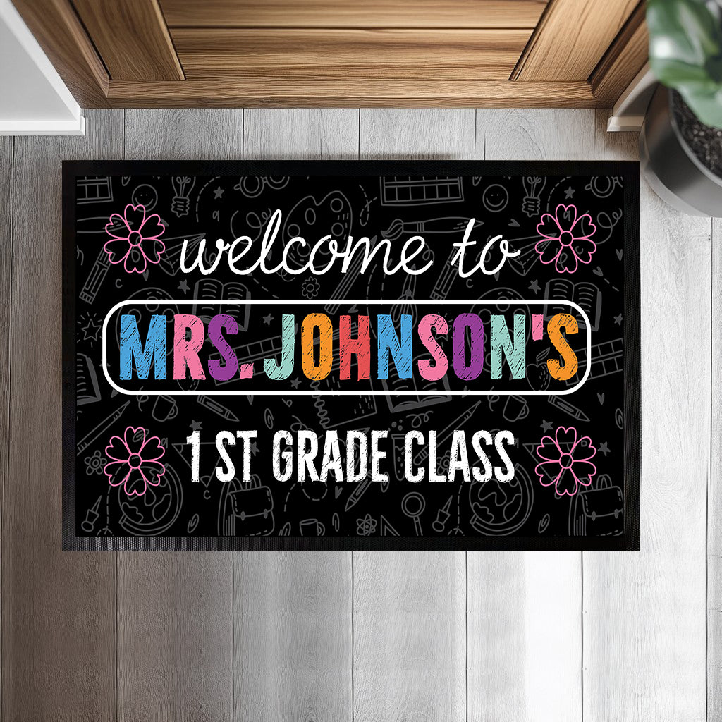 Welcome Students with Custom Teacher Doormat, Personalized Classroom Decor