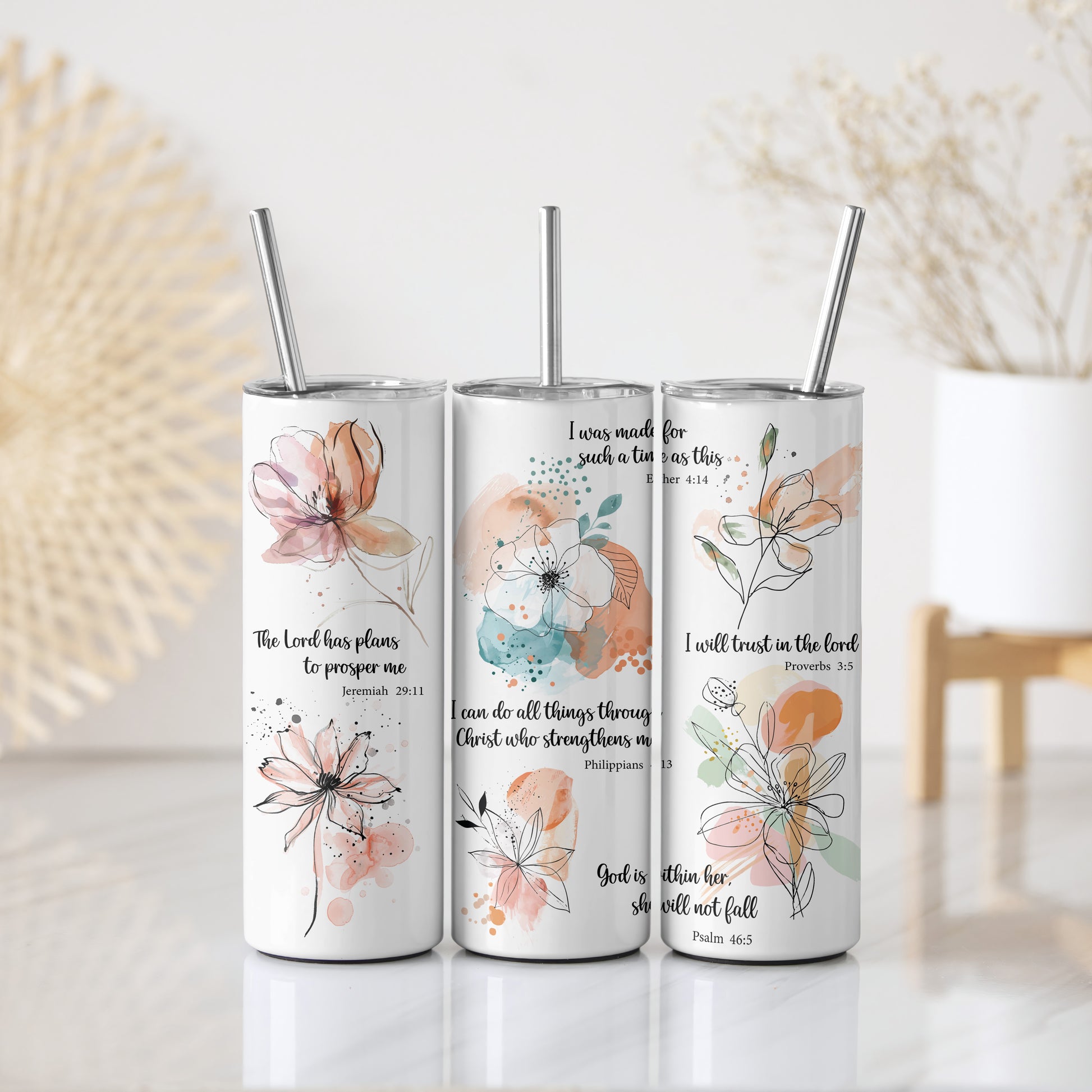 Christian Scripture Tumbler, Faith-Based Drinkware: Religious Gift of Inspiration