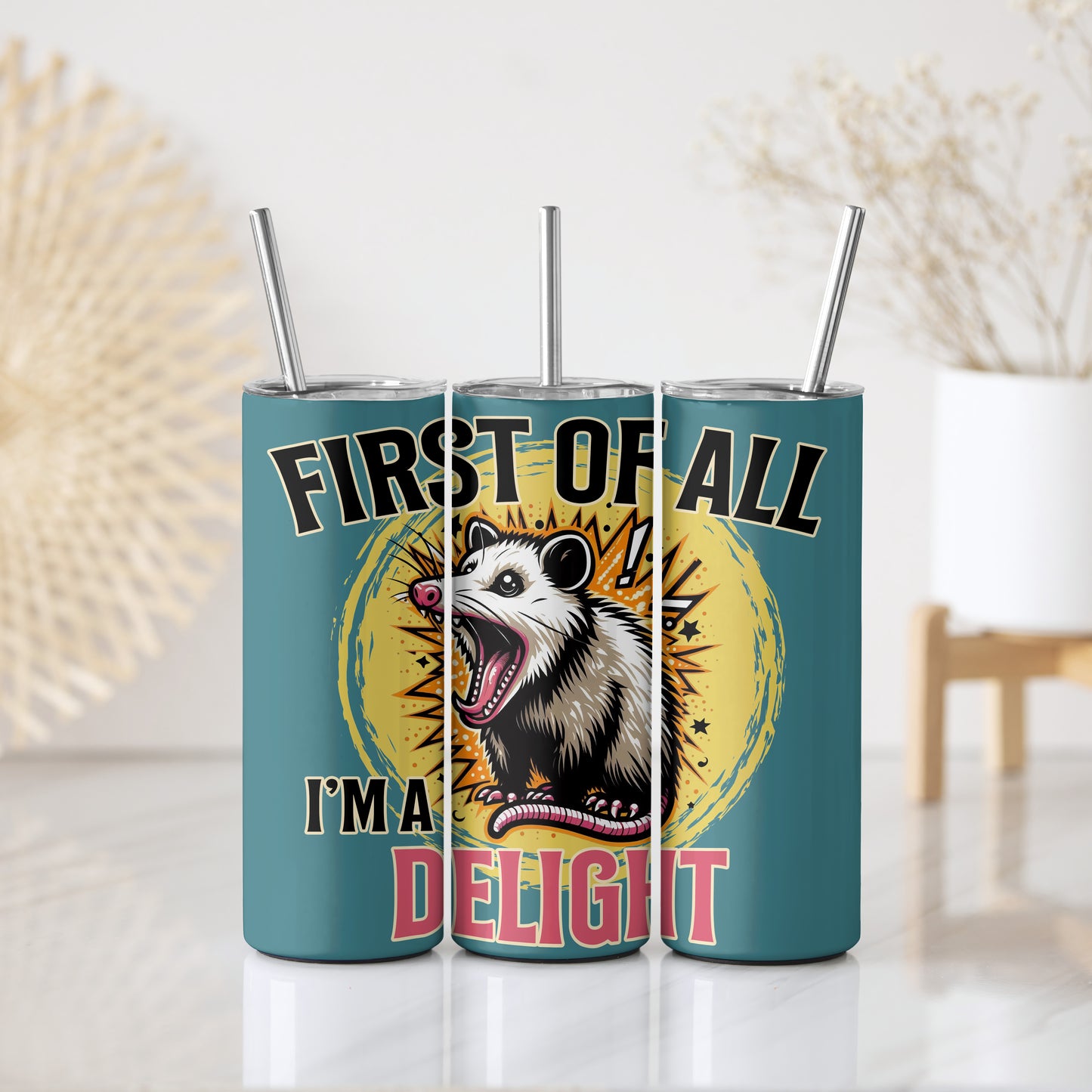 Delightful Opossum Tumbler: Fun Gift for Sarcastic Animal Lovers