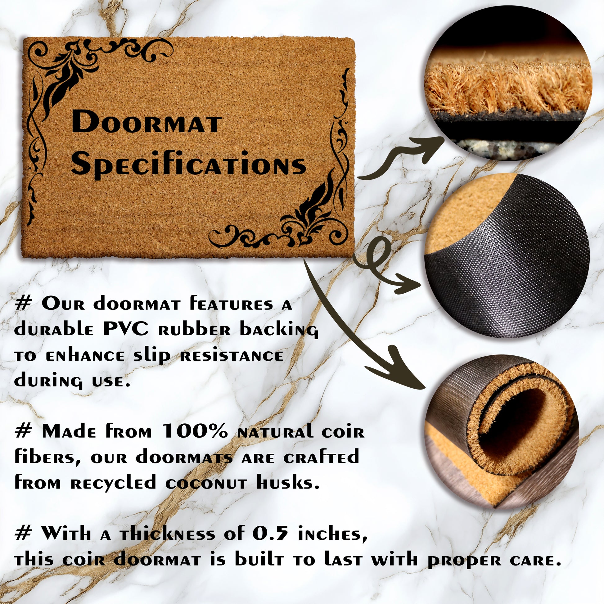 Personalized Family Name Welcome Doormat, Ideal Gift for Homeowners