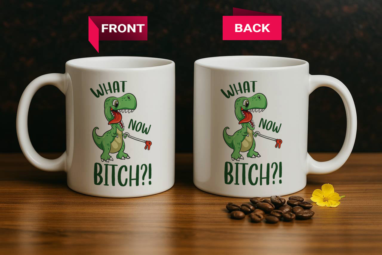 Humorous Dino Mug, Funny T-Rex Tea Cup, Perfect Gag Gift