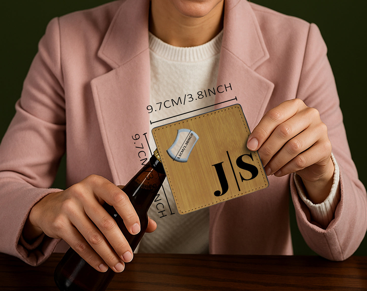 Engraved Groomsmen Gift, Custom Leather and Steel Bottle Opener