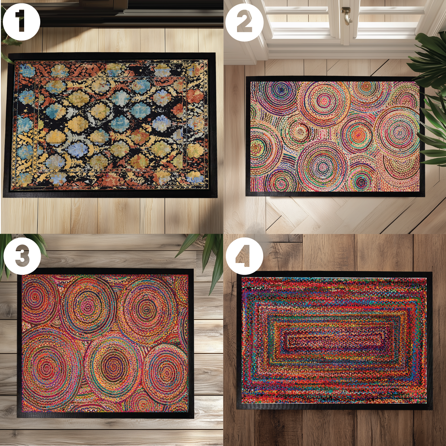 Vintage Carpet Style Doormat, Boho Decor Classic Housewarming Gift Mat