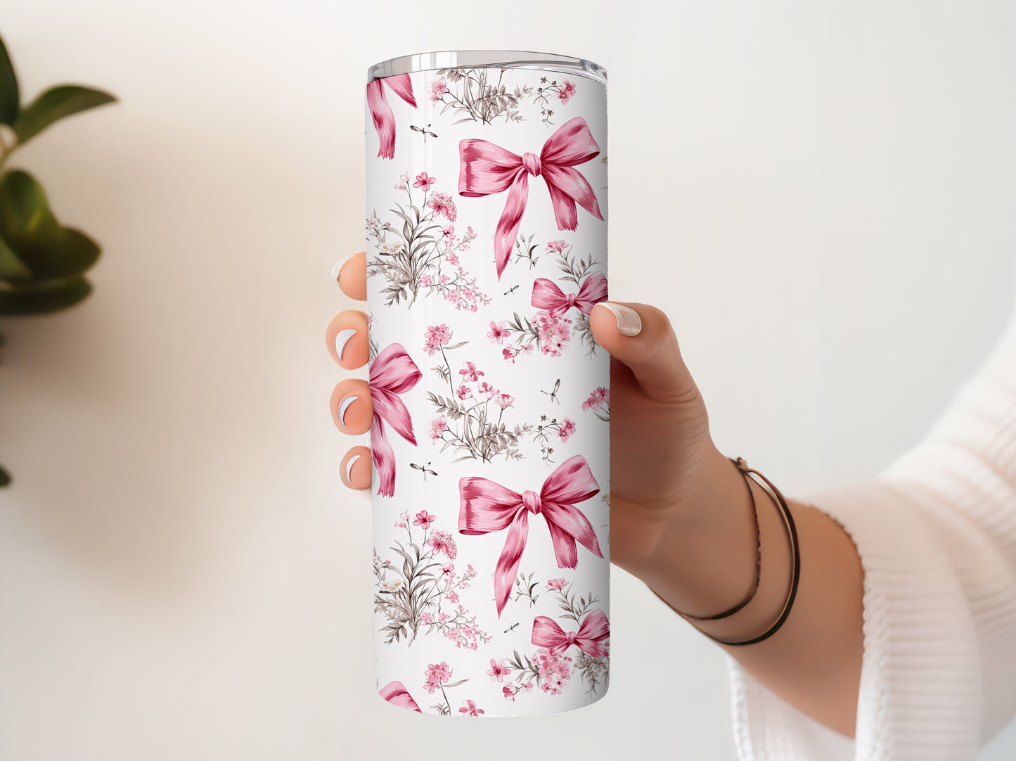 Flower Girl Stainless Steel Tumbler, Cute Coquette Gift for Her