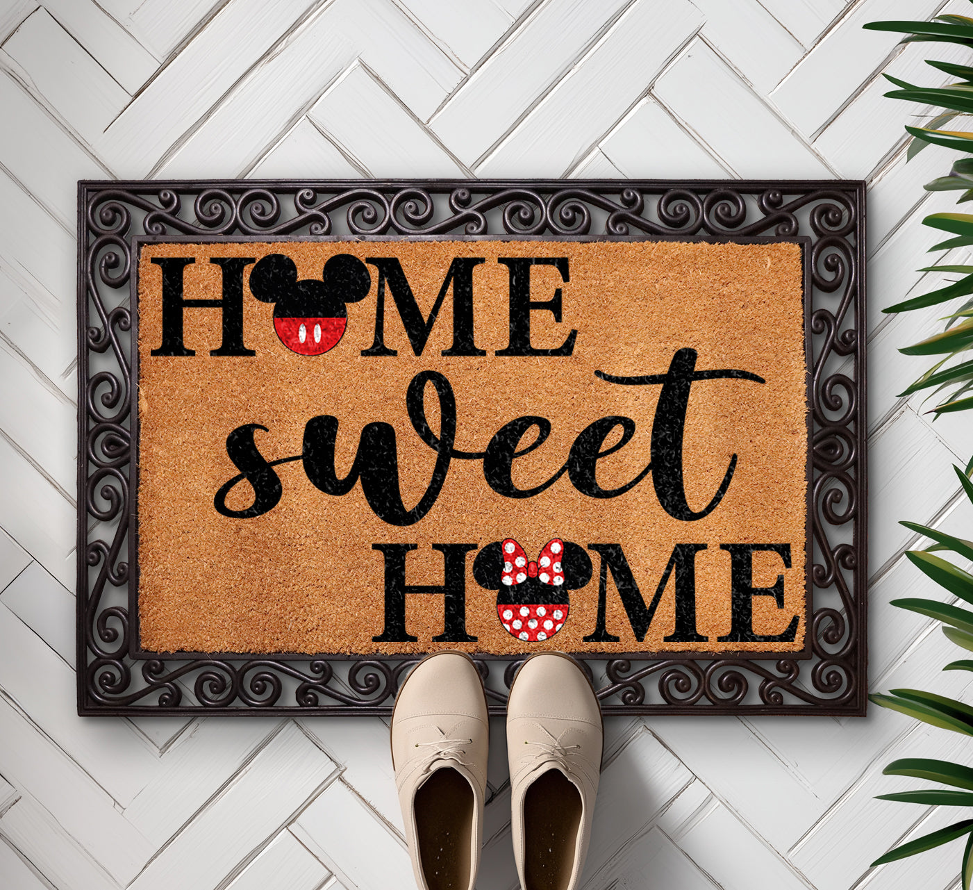 Home Sweet Home: Mickey And Minnie Doormat, Ideal Housewarming Gift