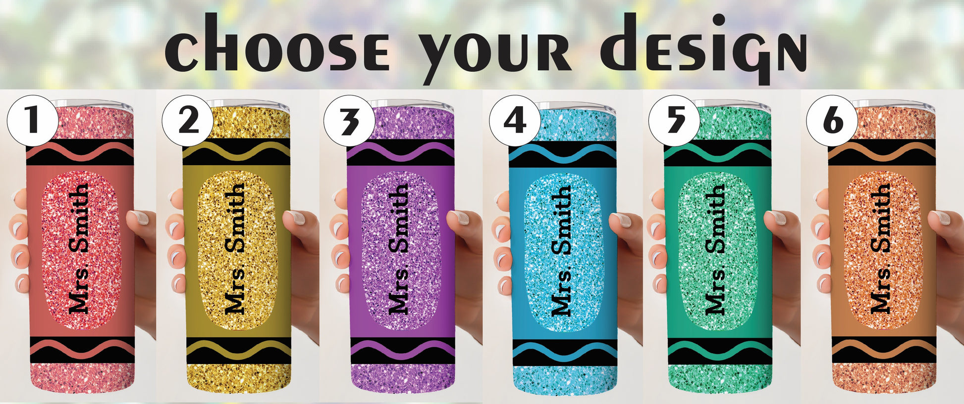 Personalized Glitter Teacher Tumbler, Colorful Insulated Appreciation Gift with Straw