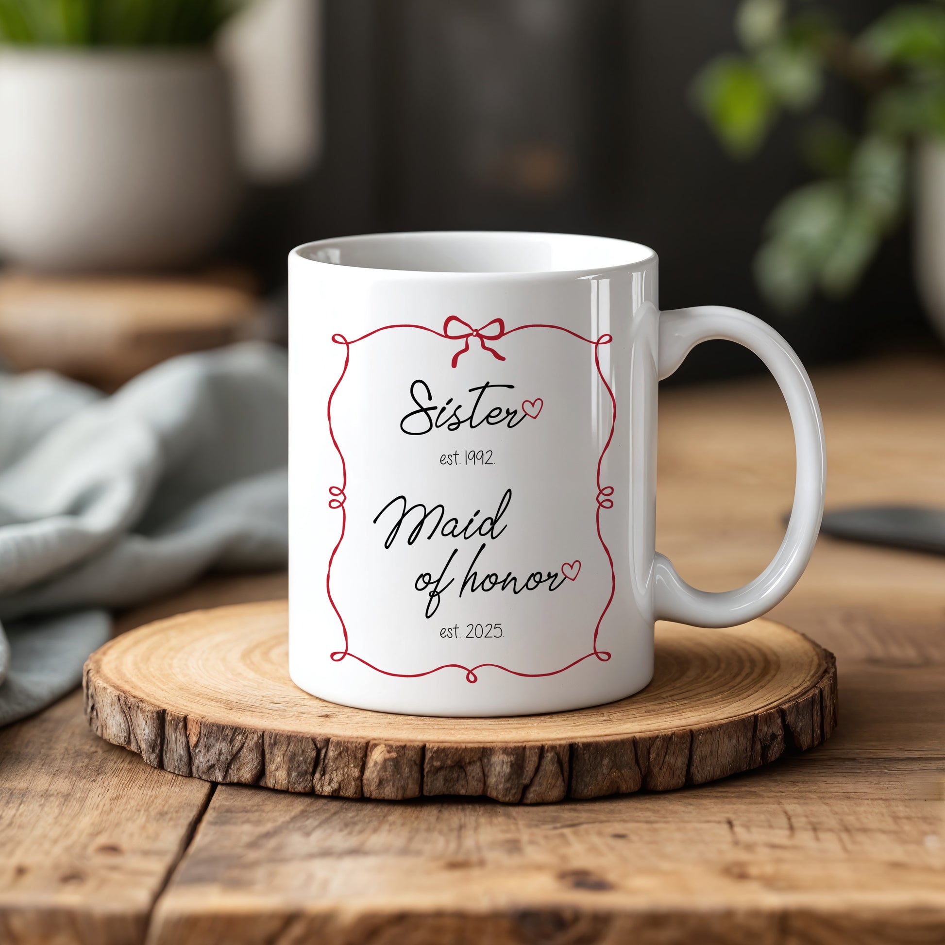 Chic Maid of Honor Proposal Mug, Customizable Wedding Keepsake Cup